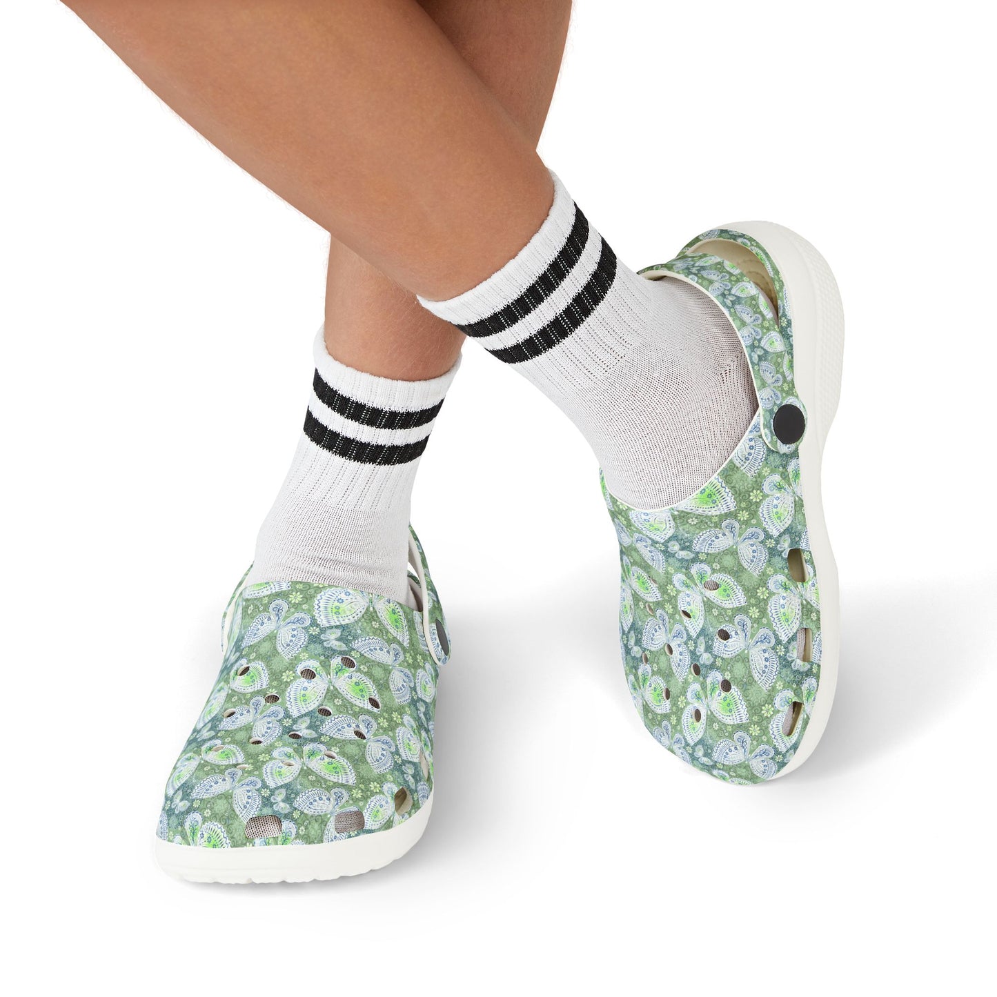 Butterfly Pattern Kids' Clogs - Fun & Comfortable Footwear for Play, Spring, Summer, Gardening, Beach Days, Gifts