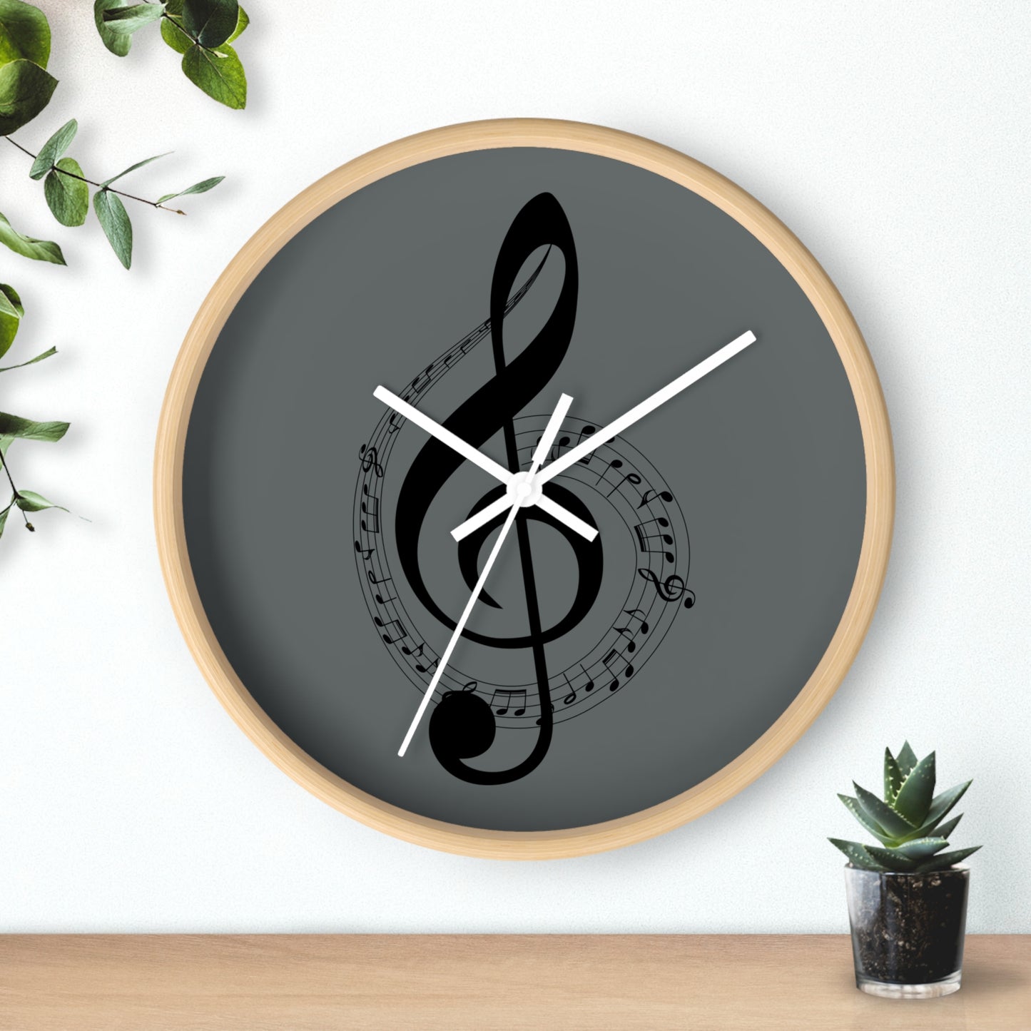 Musical Notes Wall Clock - Elegant Home Decor for Music Lovers