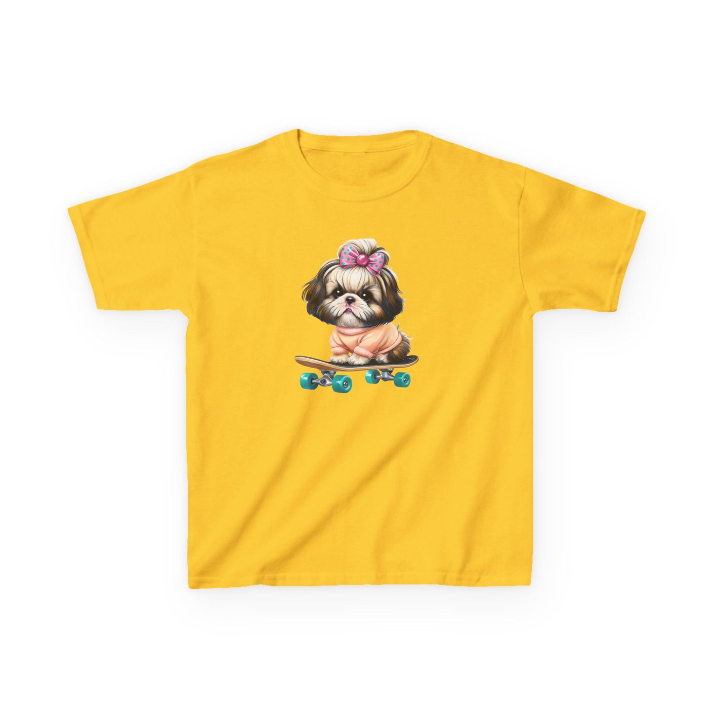 Cute Puppy Skateboard Kids Tee