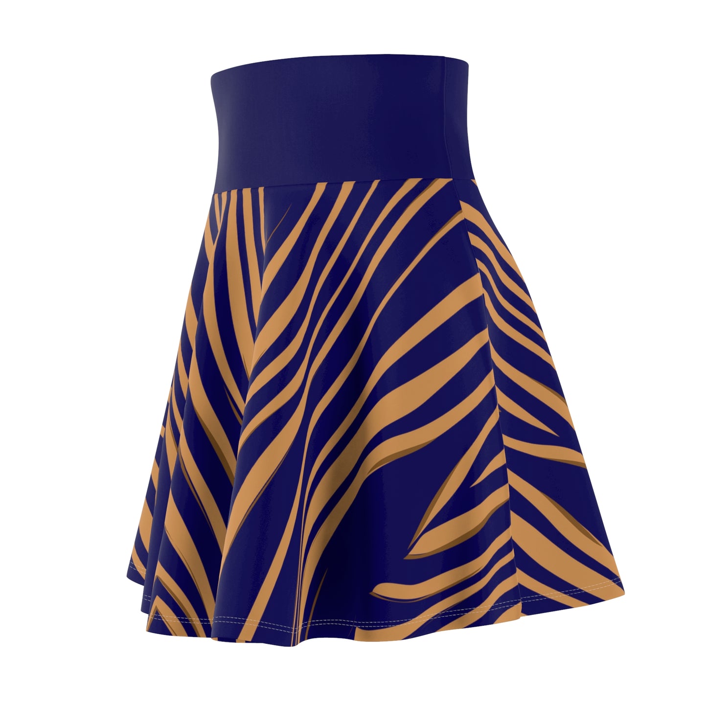Navy Stripe Women's Skater Skirt, Fun Casual Skirt, Summer Dress, Party Outfit, Stylish Skater Dress, Vacation Wear