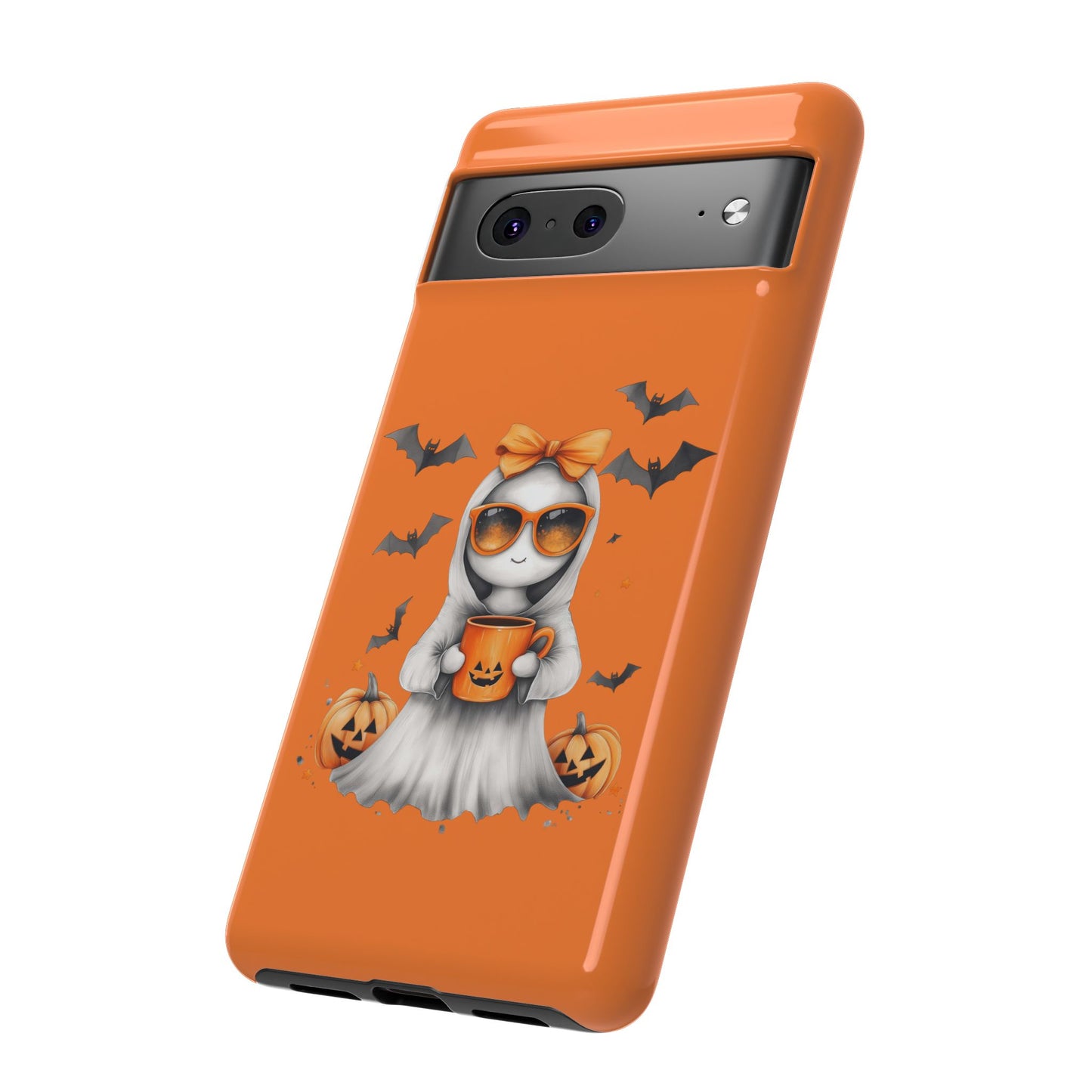 Halloween Ghost Phone Case, Cute Cat Ghost Case, Autumn Phone Cover, Spooky Season Gift, Trick or Treat Case