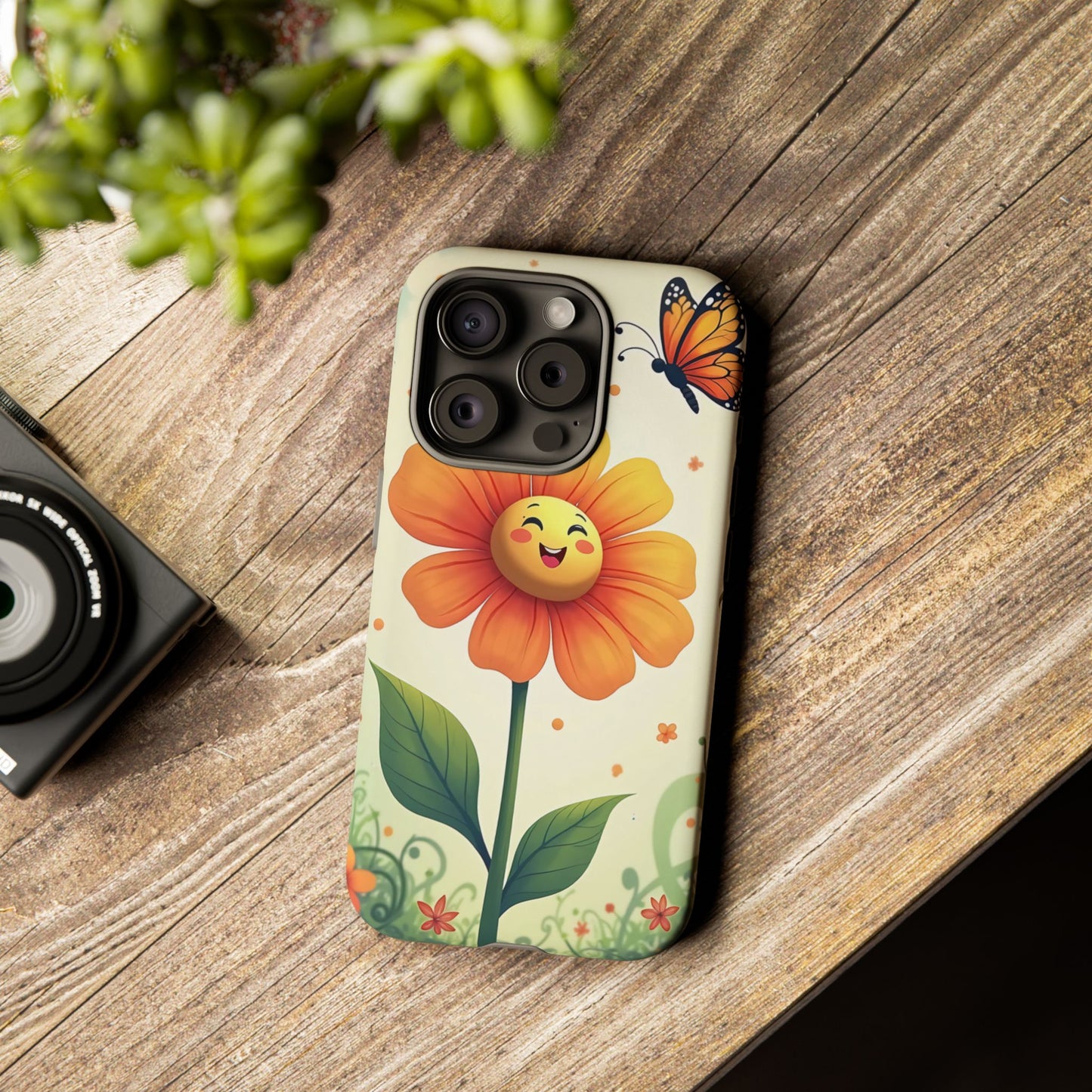 Floral Phone Case with Butterfly Design, Cute Flower Phone Cover for Nature Lovers, Eco-Friendly Gift, Spring Vibes, Birthday Present