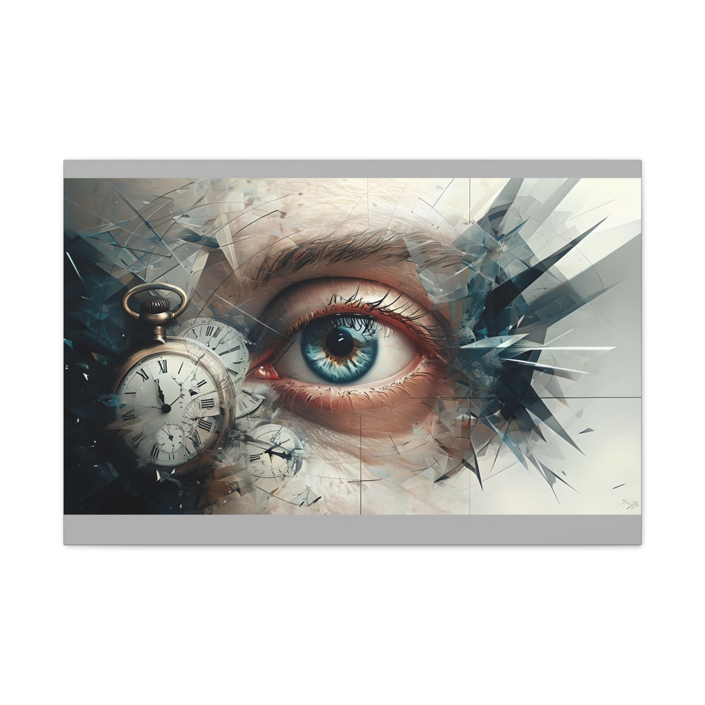 Surreal Canvas Wall Art, Eye with Vintage Clock