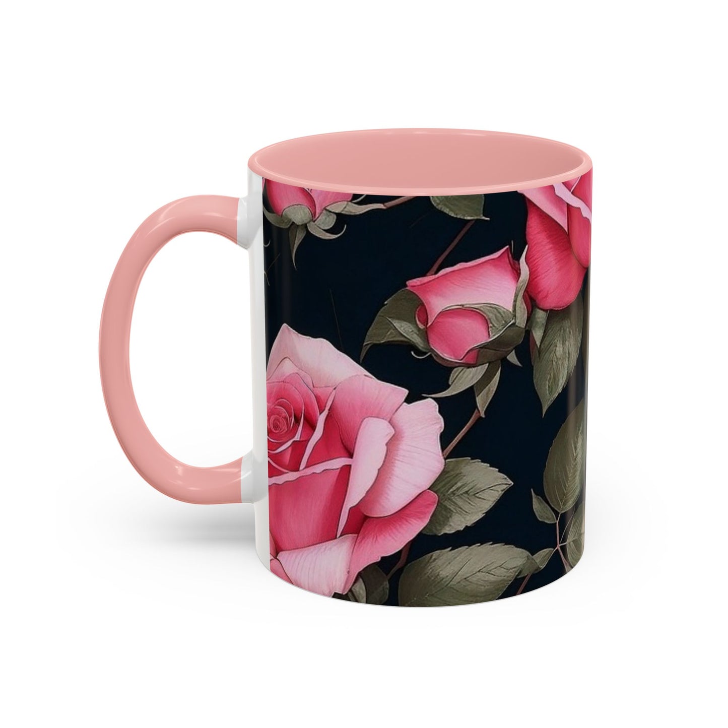 Floral Accent Coffee Mug, Gift for Her, Cute Floral Mug, Spring Decor, Coffee Lover Gift