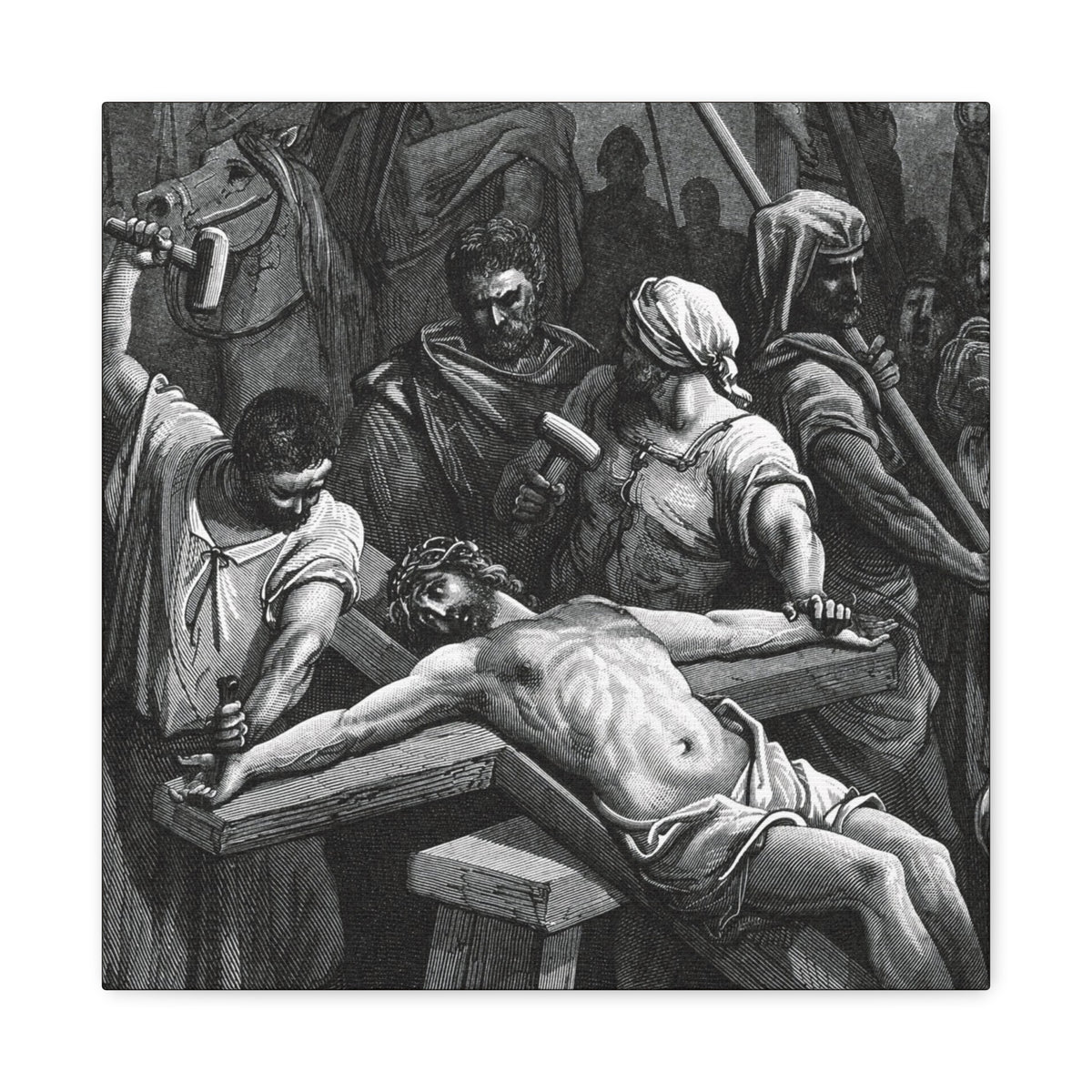 Crucifixion Art Matte Canvas Print – Stretched Religious Wall Decor