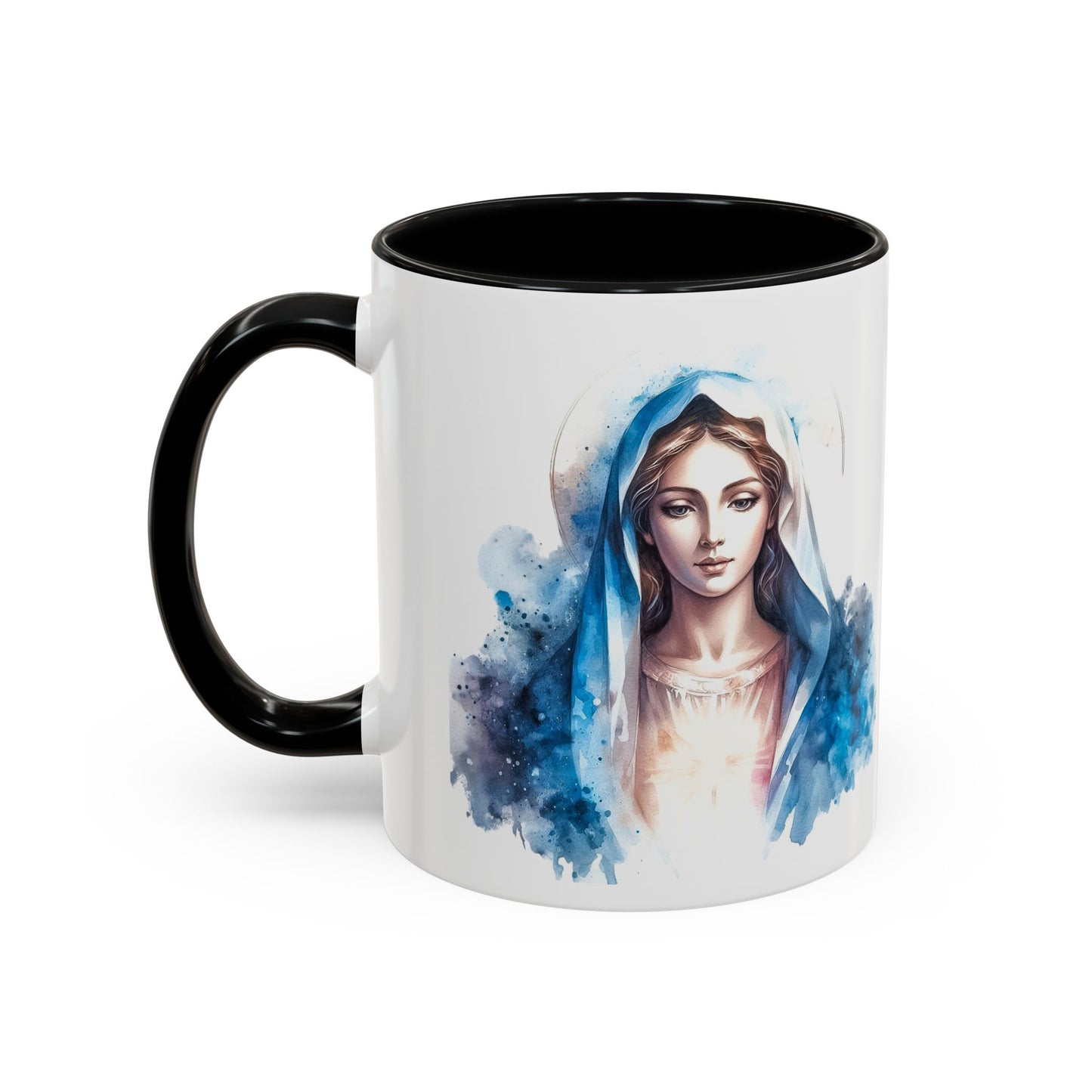 Serene Virgin Mary Coffee Mug - Spiritual Inspiration, Gift for Faith Lovers, Home Decor, Mother's Day, Religious Art