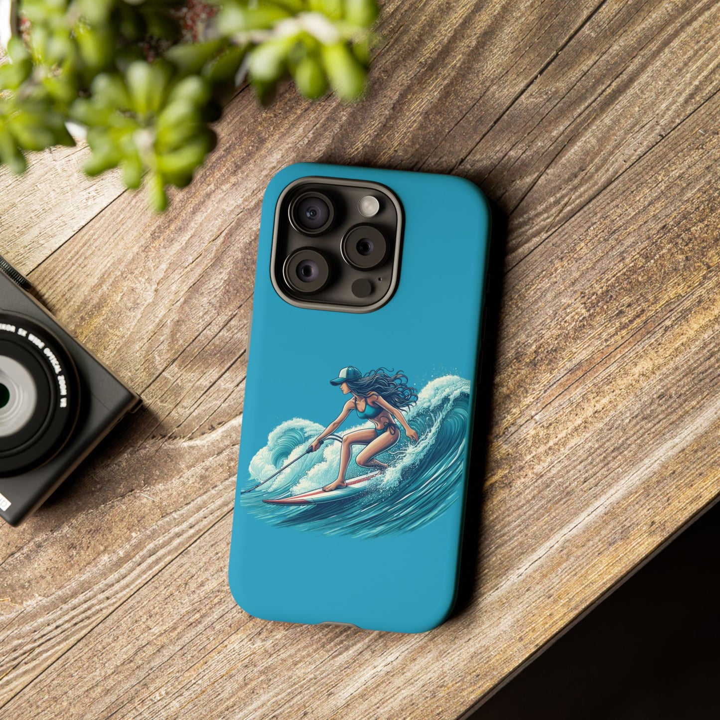 Surfing Phone Case, Coastal Vibes Phone Cover, Tough Cases for Beach Lovers, Ocean Art Phone Accessories, Summer Gift Idea