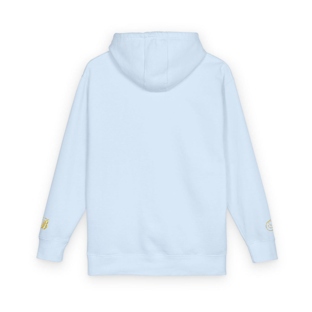 Coral Gold Floral Initial Hoodie — Monogram 'B' Casual Pullover