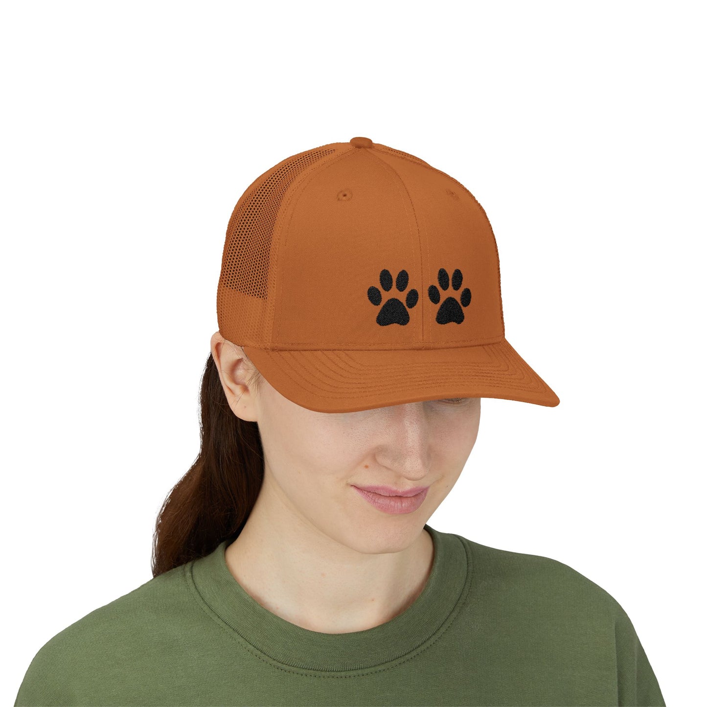Paw Print Snapback Trucker Cap - Dog Lovers Hat, Pet Dad Gift, Adjustable Cap for Animal Lovers, Outdoor Activities, Casual Wear