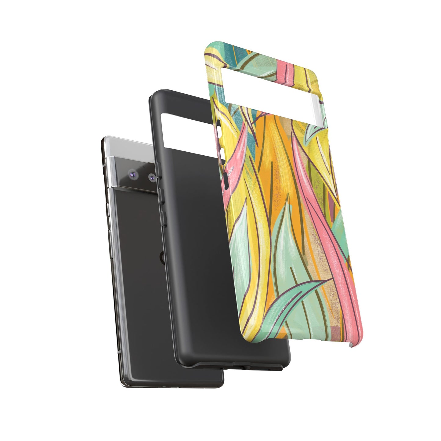 Vibrant Phone Case with Colorful Leaf Design, Tough Cases for Nature Lovers, Eco-Friendly Gift, Summer Vibes, Floral Phone Cover