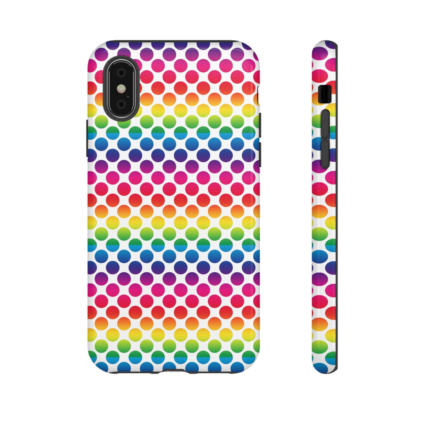 Rainbow Dot Phone Case, Colorful Phone Cover, Fun Phone Accessory, Gift for Friends, Trendy Mobile Case