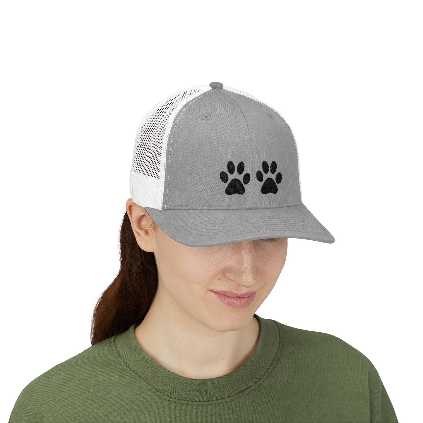 Paw Print Snapback Trucker Cap - Dog Lovers Hat, Pet Dad Gift, Adjustable Cap for Animal Lovers, Outdoor Activities, Casual Wear