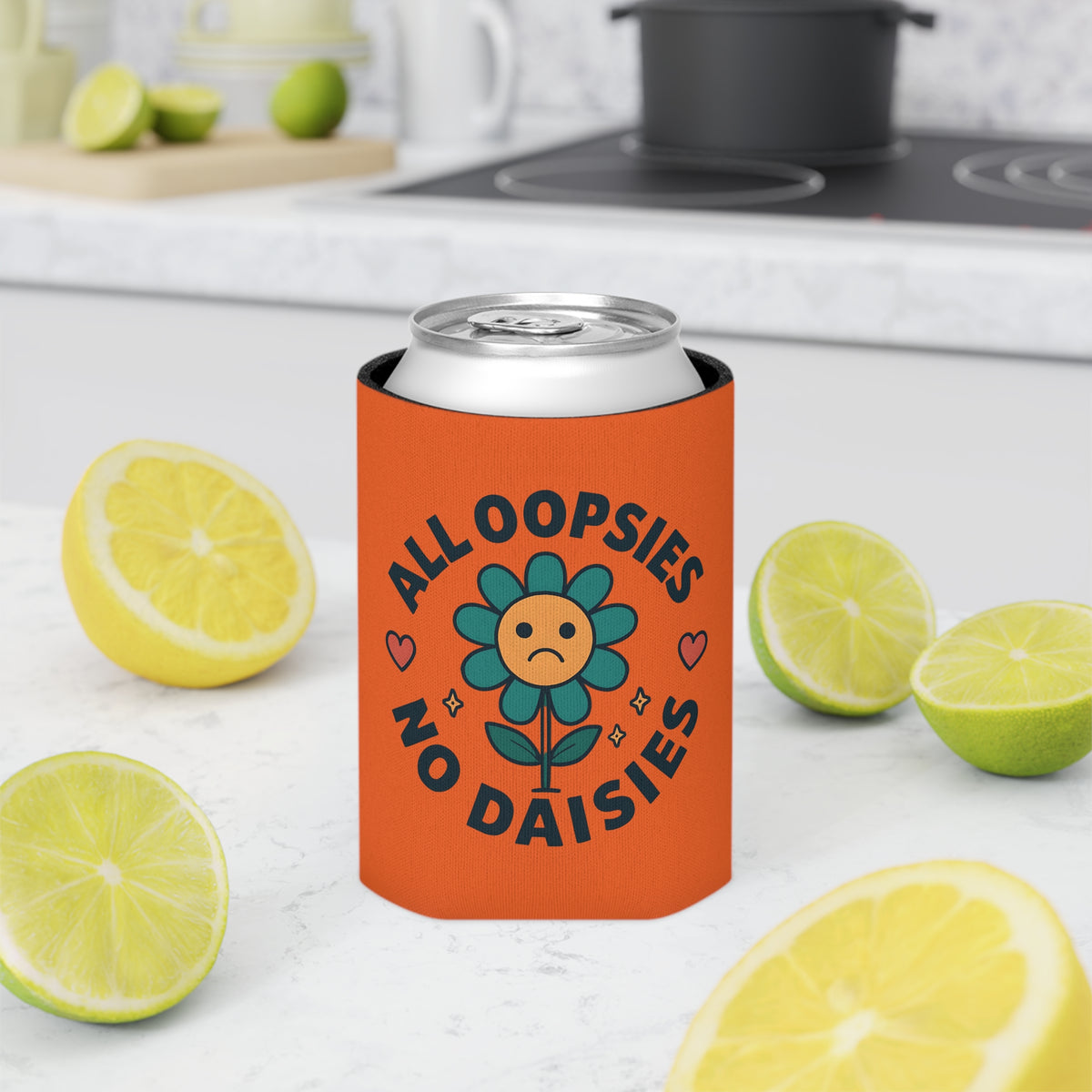 Cheerful Can Cooler with Flower Design - Great for Parties, Picnics, Gifts, Beach Days, and Summer Celebrations