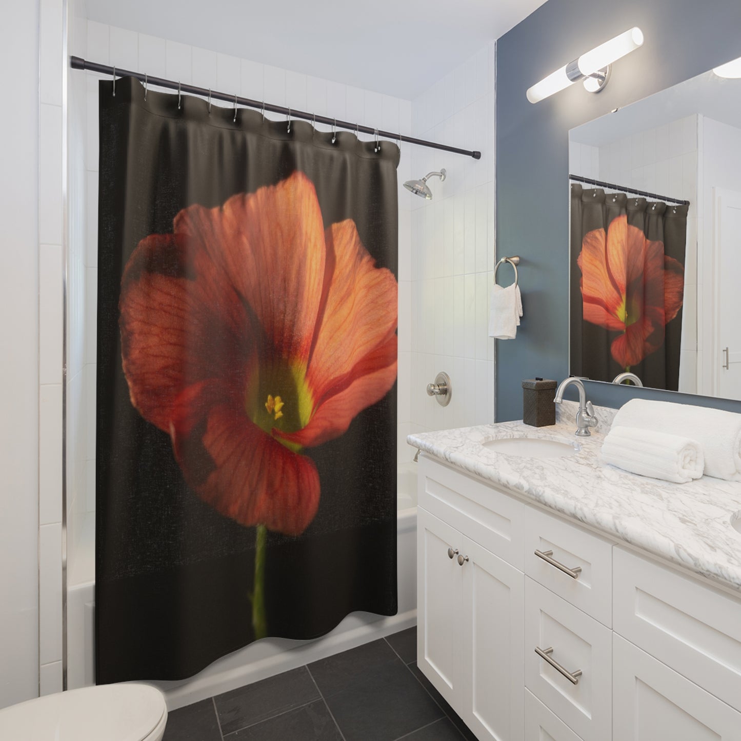 Elegant Floral Shower Curtain, Bohemian Home Decor