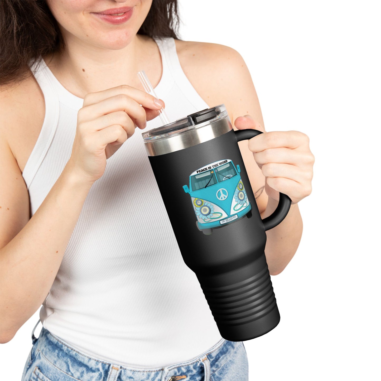 Vintage Van Insulated Travel Mug, Coffee Mug, Tea Tumbler, Road Trip Gift, Eco-Friendly Travel Cup