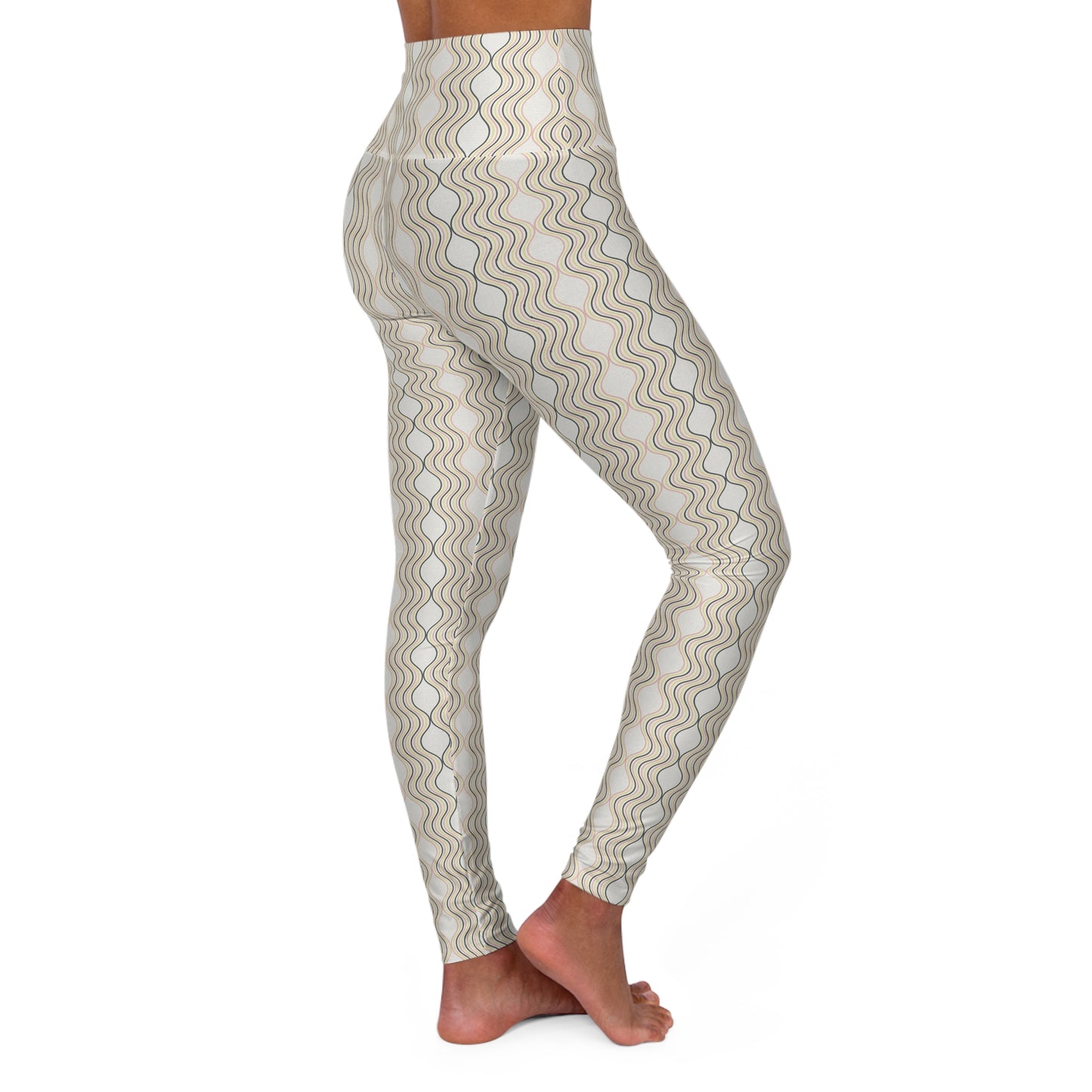 Trendy High Waisted Yoga Leggings, Fitness Pants, Workout Leggings, Activewear, Stylish Exercise Bottoms