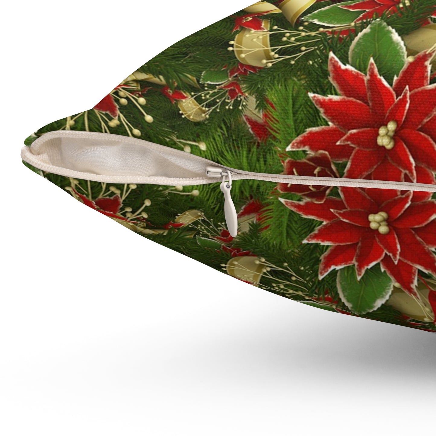 Festive Floral Throw Pillow | Christmas Decor, Holiday Cushion, Gift for Home, Seasonal Accent Pillow, Cozy Living Room