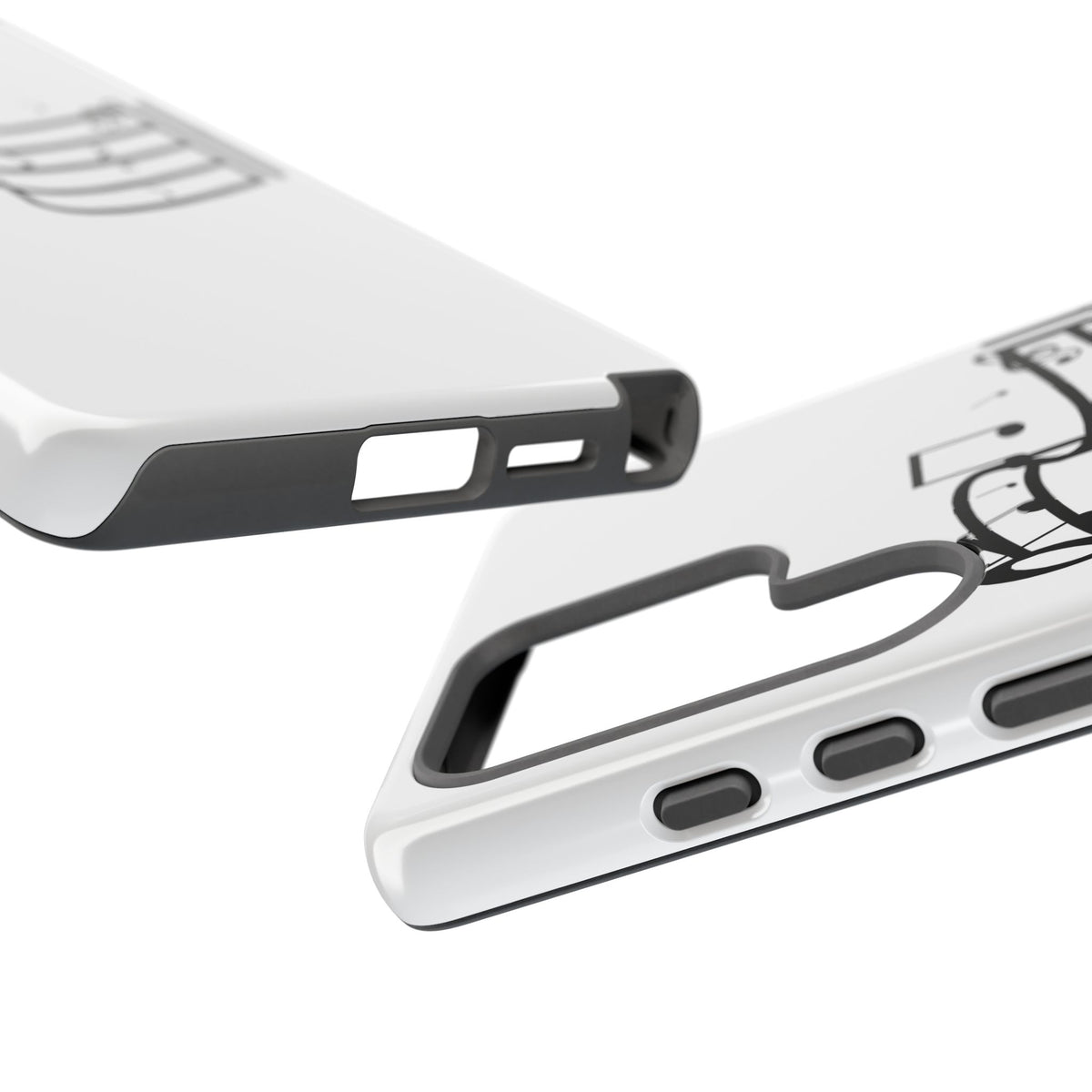 Musical Notes Phone Case — Black Treble Clef Music Staff Tough Case