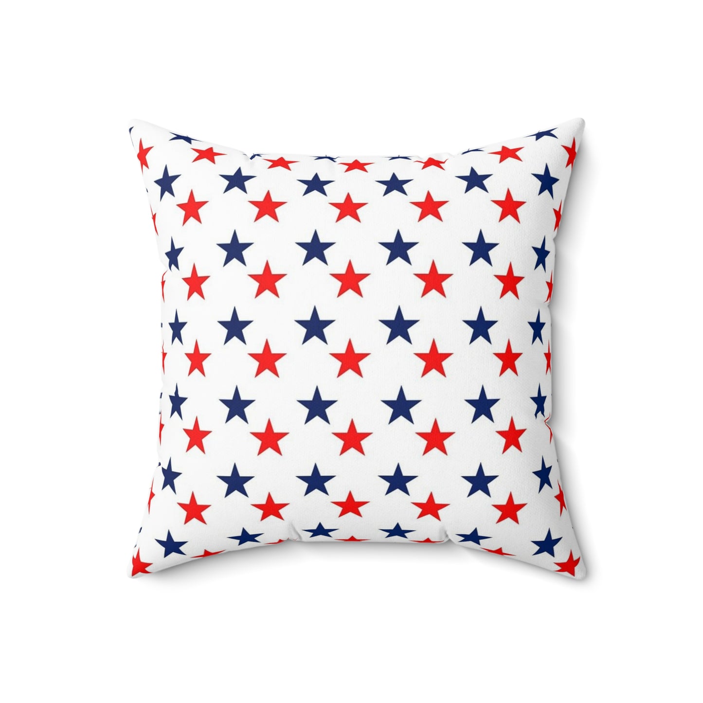 Spun Polyester Square Pillow stars red white and blue
