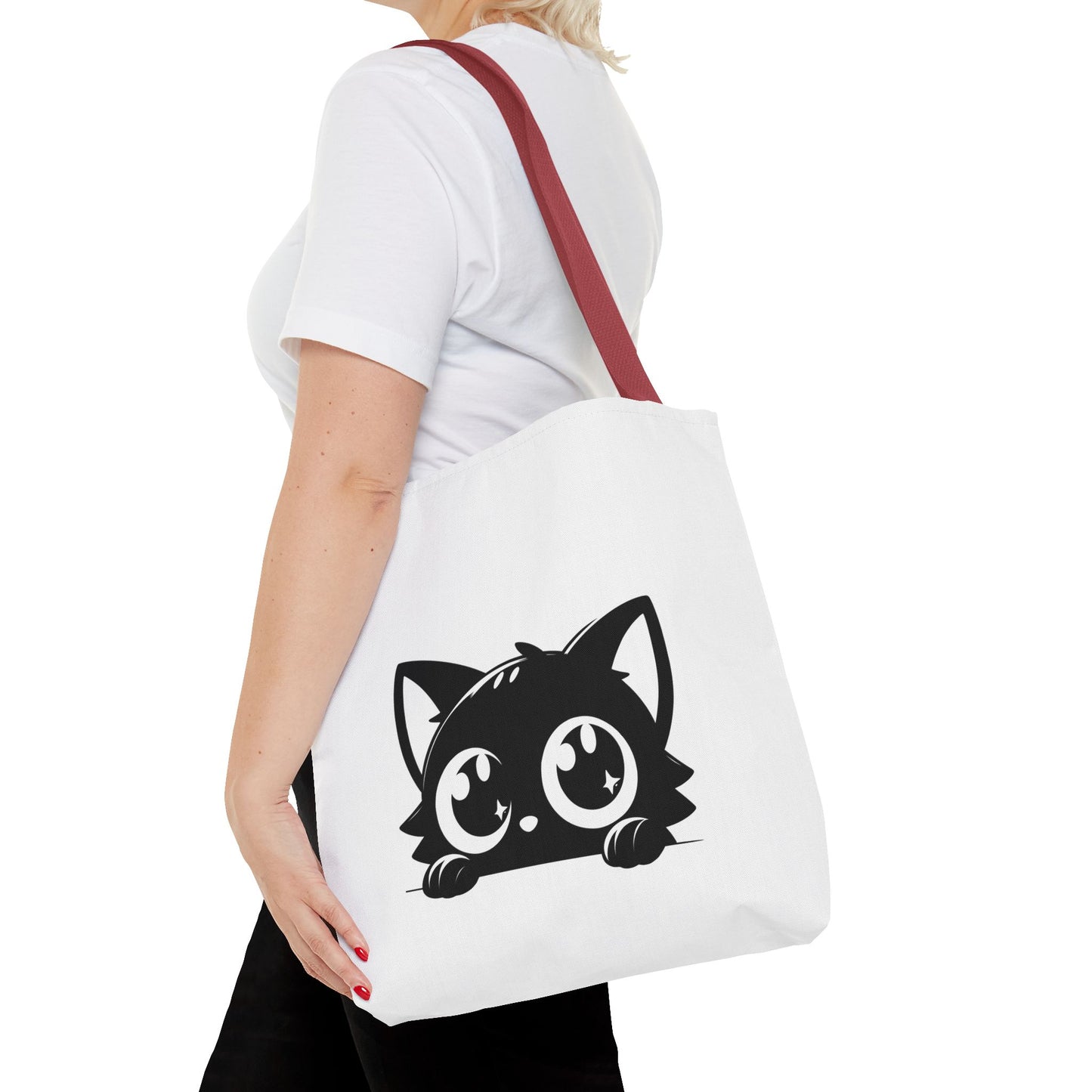 Adorable Cat Face Tote Bag | Cute Kitten Shopping Bag | Gift for Cat Lovers | Everyday Use | Eco-Friendly Accessory