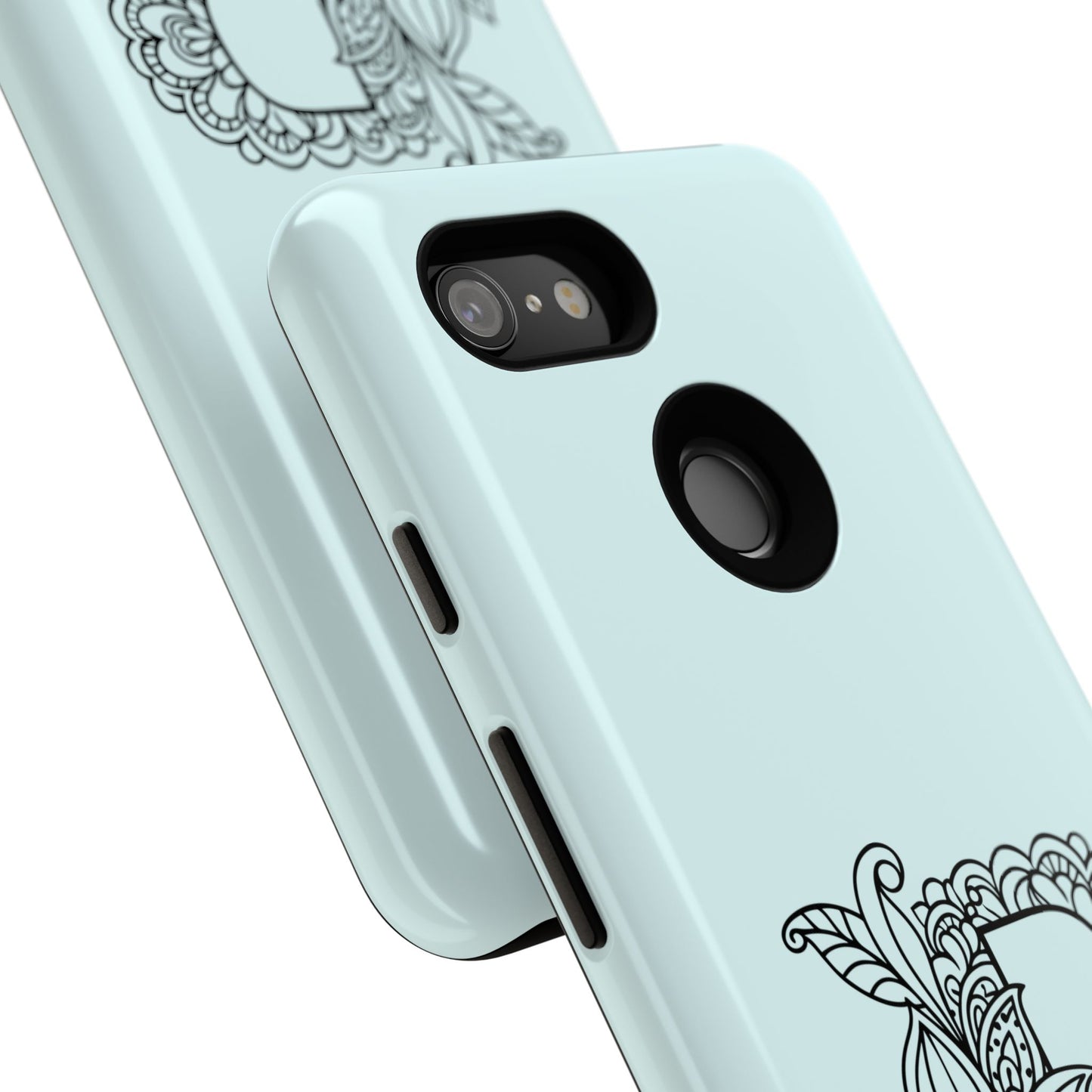 Personalized Tough Phone Case- Letter B, Floral Monogram Cell Phone Cover, Custom Protective Case, Unique Gift, Birthday, Graduation