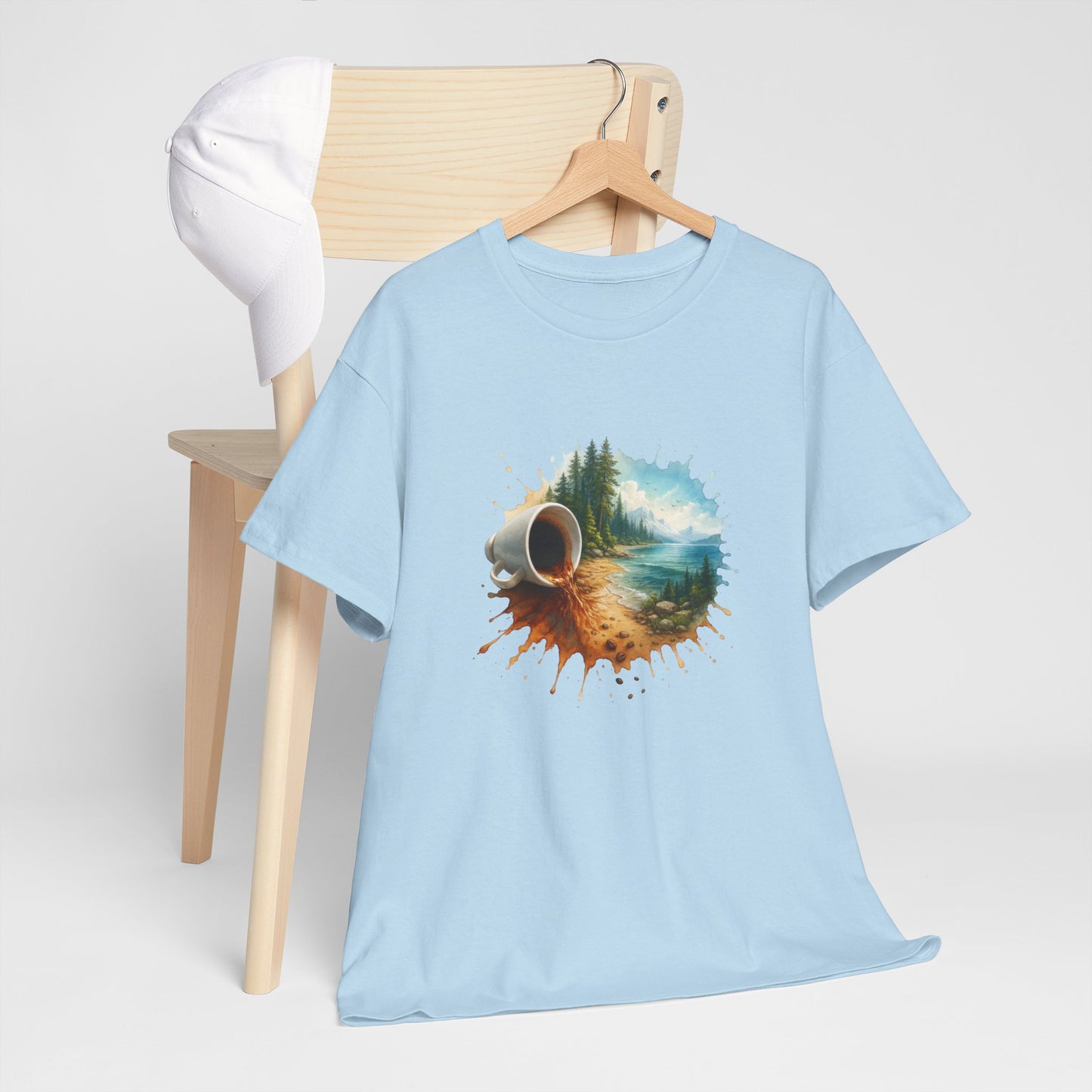 Nature-Inspired Unisex Heavy Cotton Tee, Casual Outfit, Gift for Nature Lovers, Camping Apparel, Outdoor Adventure Shirt