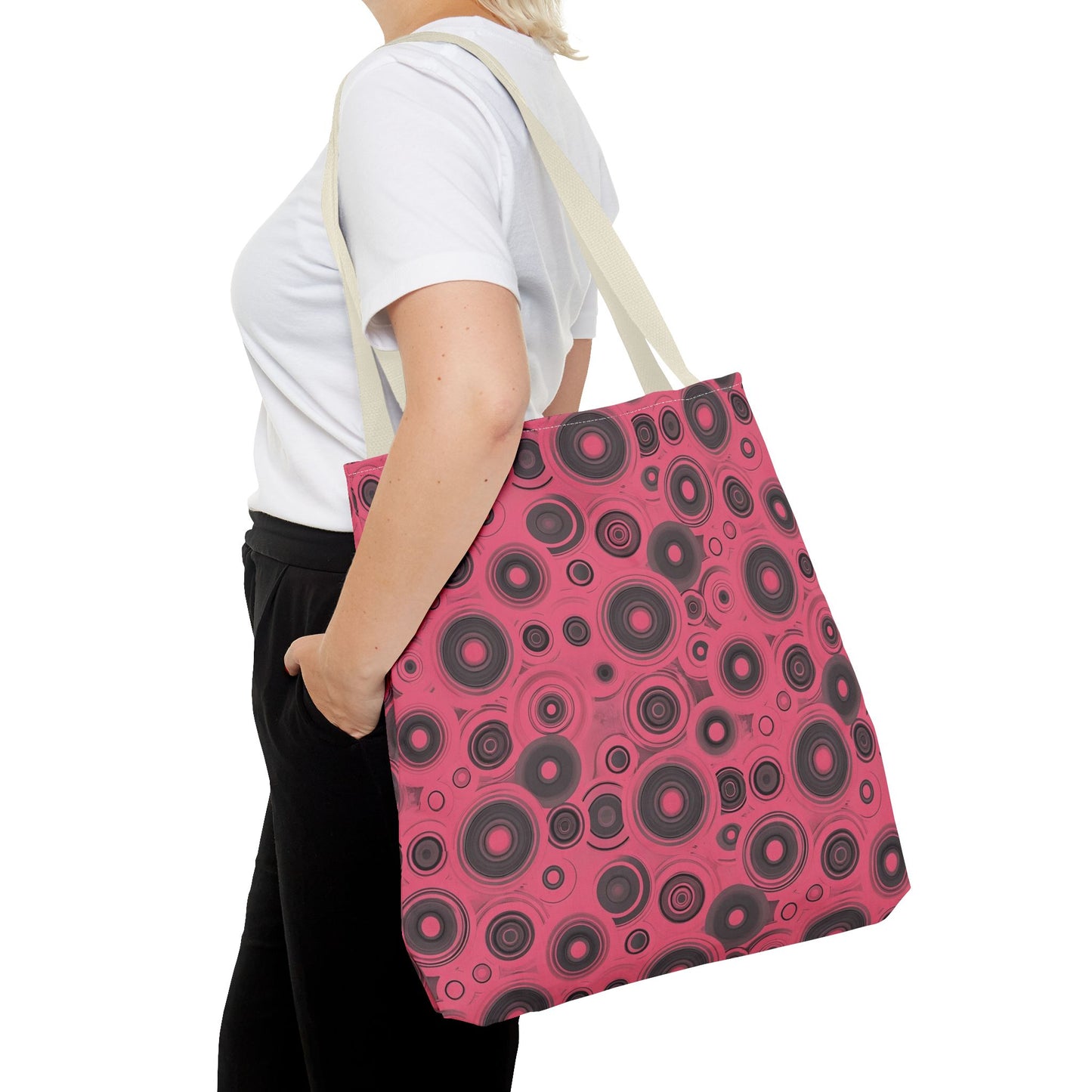 Colorful Retro Tote Bag, Stylish Beach Bag, Shopping Tote