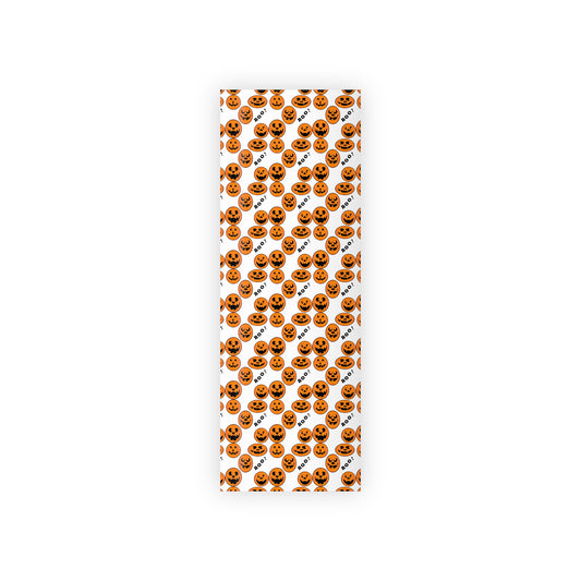 Halloween Gift Wrapping Paper Roll, Spooky Pumpkin Design for Kids, Boo! Pattern, Holiday Party Supplies, Trick or Treat Decor