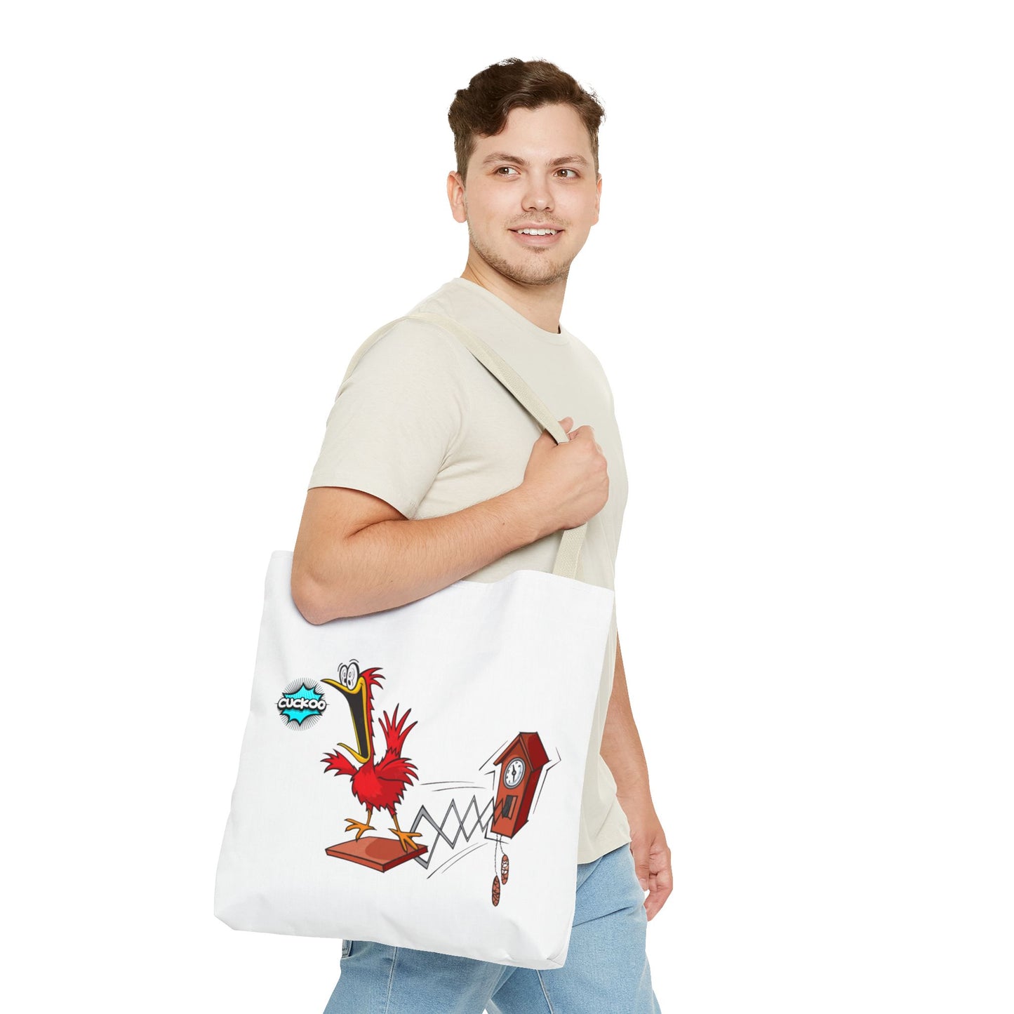 Quirky Cartoon Tote Bag, Funny Gift, Bird Lover's Bag, Everyday Use, Shopping