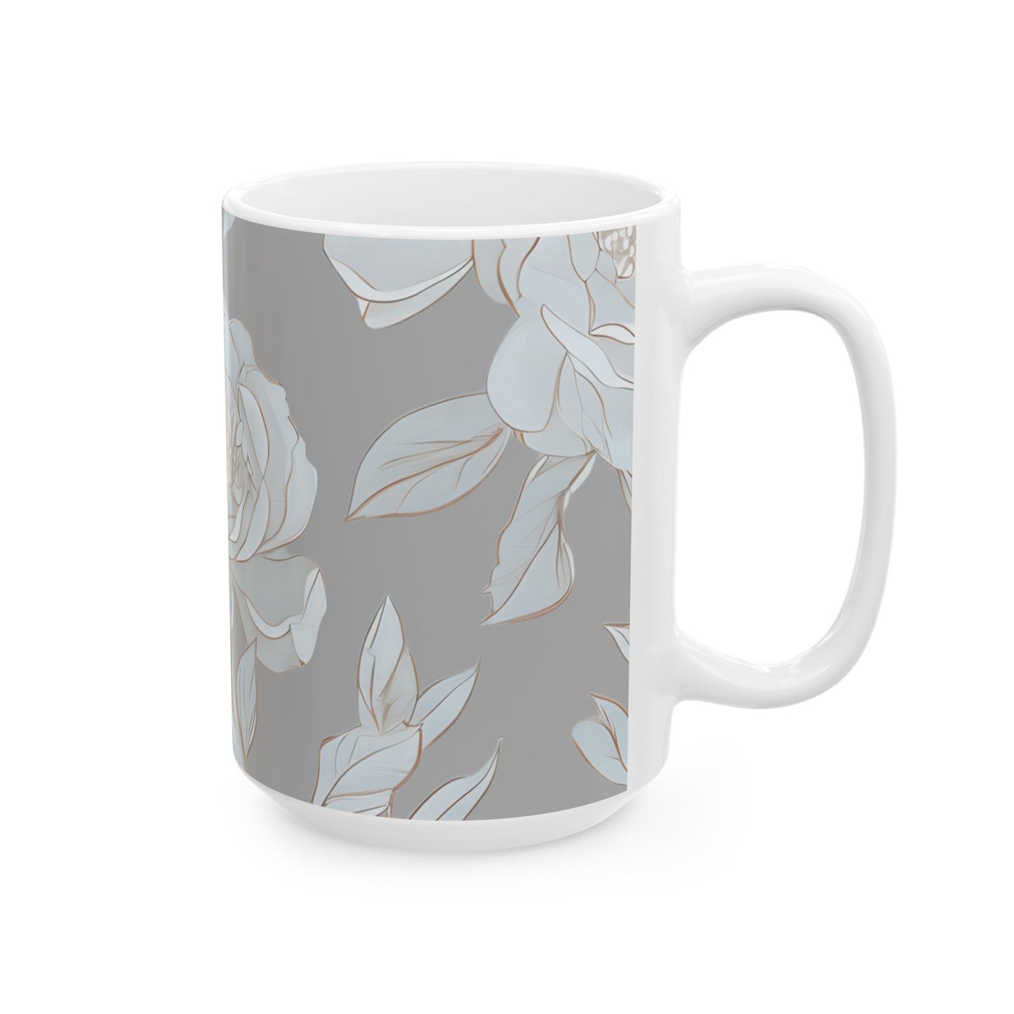 Floral Ceramic Mug - Elegant Coffee Cup, Tea Lover Gift, Home Decor, Mother's Day Mug, Boho Style Drinking Vessel
