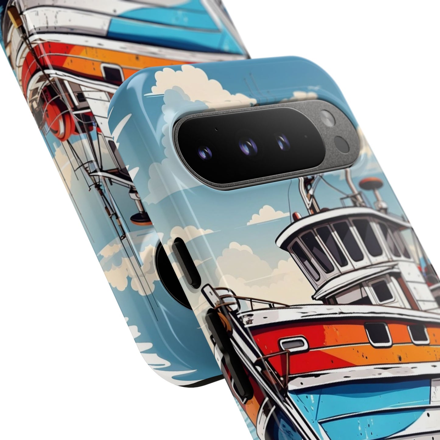 Colorful Fishing Boat Phone Case | Nautical Gift, Marine Design, Coastal Aesthetic, Summer Vibes, Sea Lover's Accessory