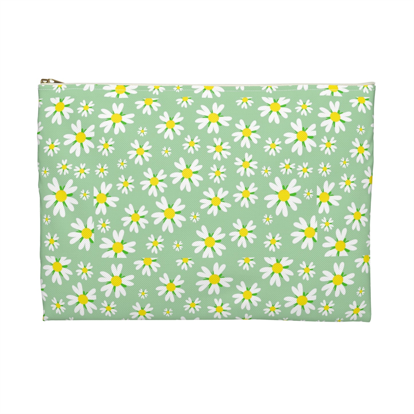 Floral Accessory Pouch for Organizing Essentials, Travel Makeup Bag, Spring Floral Zip Bag, Cute Gift for Women, Daisy Print Clutch