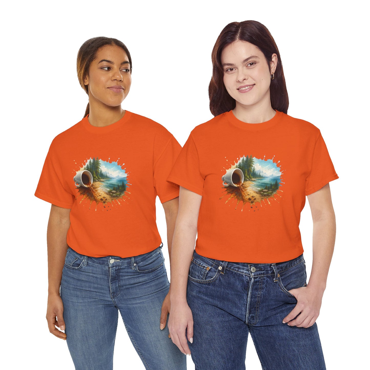 Nature-Inspired Unisex Heavy Cotton Tee, Casual Outfit, Gift for Nature Lovers, Camping Apparel, Outdoor Adventure Shirt