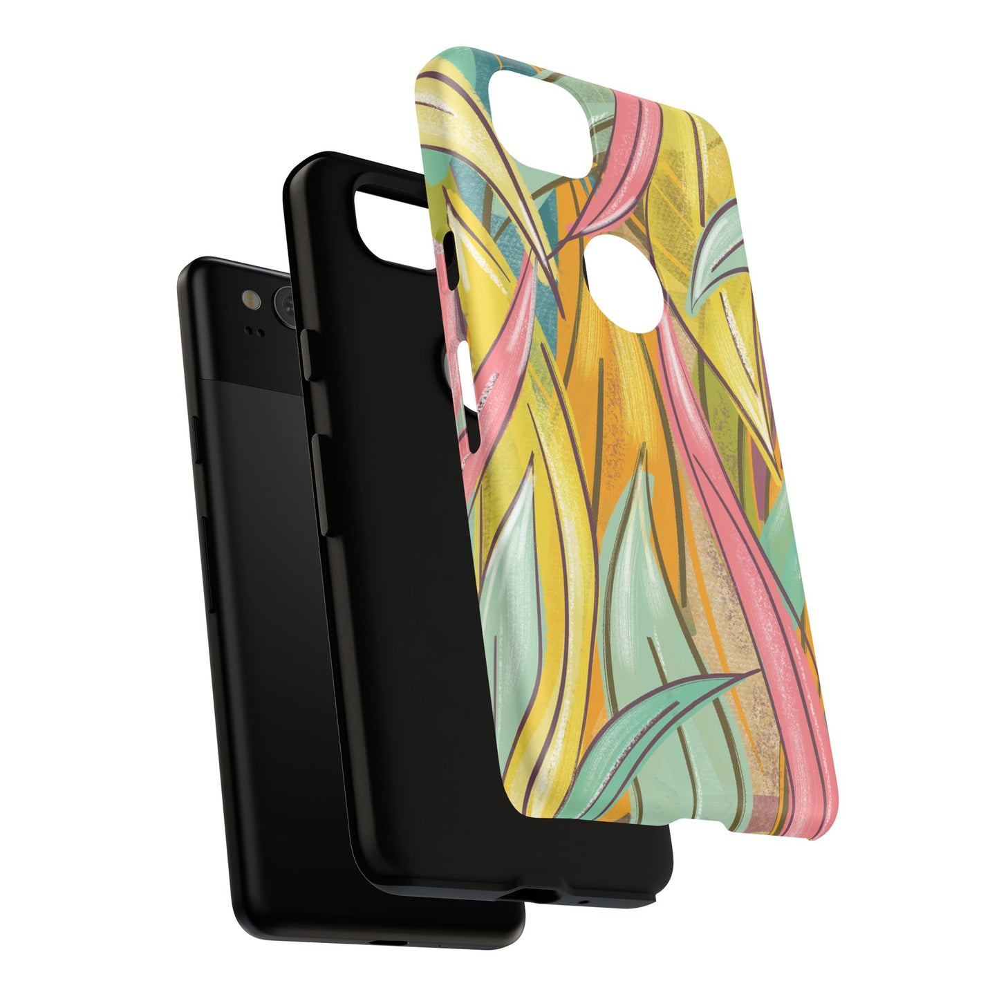 Vibrant Phone Case with Colorful Leaf Design, Tough Cases for Nature Lovers, Eco-Friendly Gift, Summer Vibes, Floral Phone Cover
