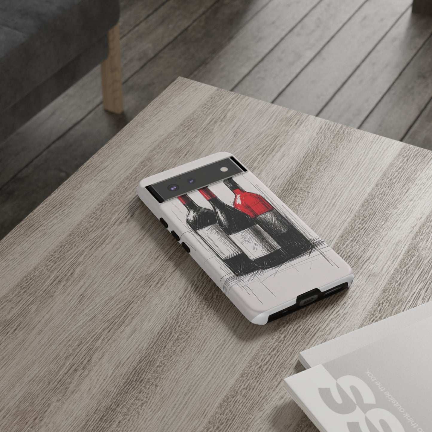 Wine Lover's Phone Case, Tough Phone Cover, Artistic Wine Design, Gift for Wine Enthusiasts, Customizable Case, Unique Wine Art