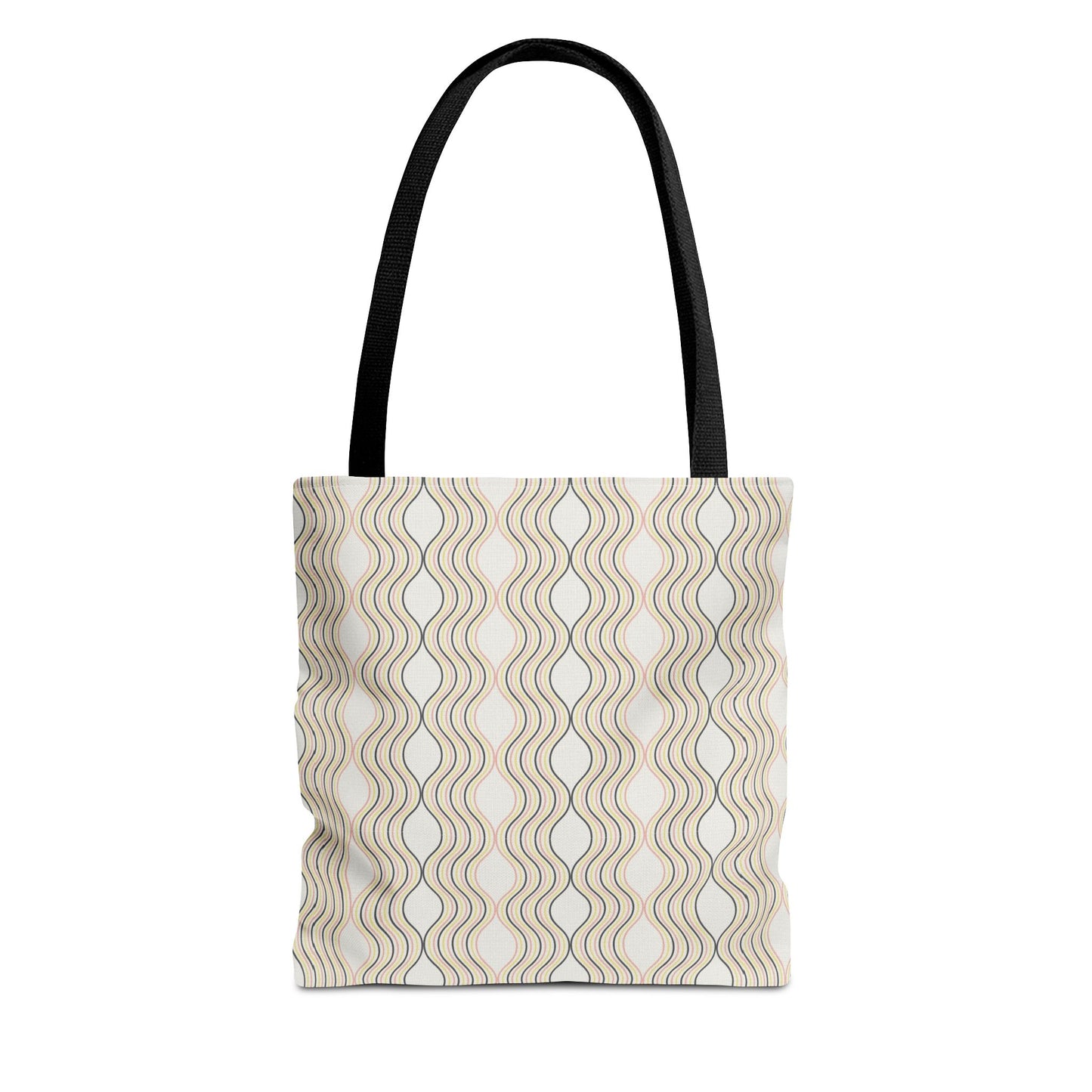 Waves Pattern Tote Bag, Boho Chic Handbag, Everyday Carry, Beach Bag, Gift for Her, Eco-Friendly Style