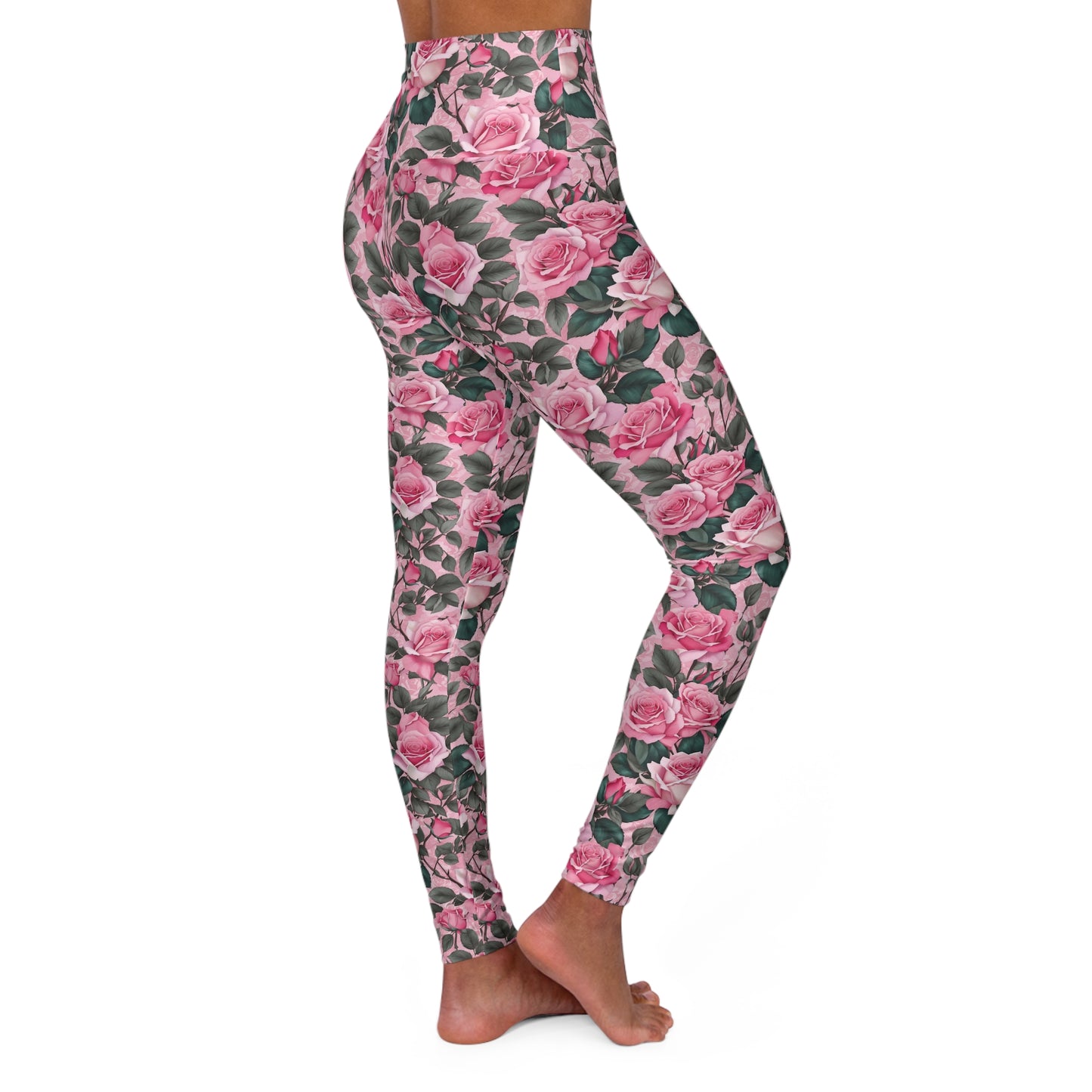 Floral High Waisted Yoga Leggings | Stylish Workout Gear, Activewear, Fitness Apparel, Comfortable Leggings, Gift for Her