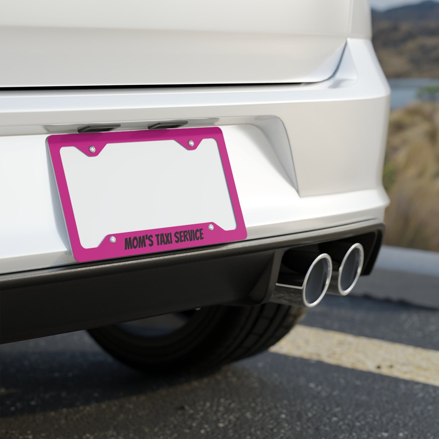 Funny Metal License Plate Frame - Mom's Taxi Service