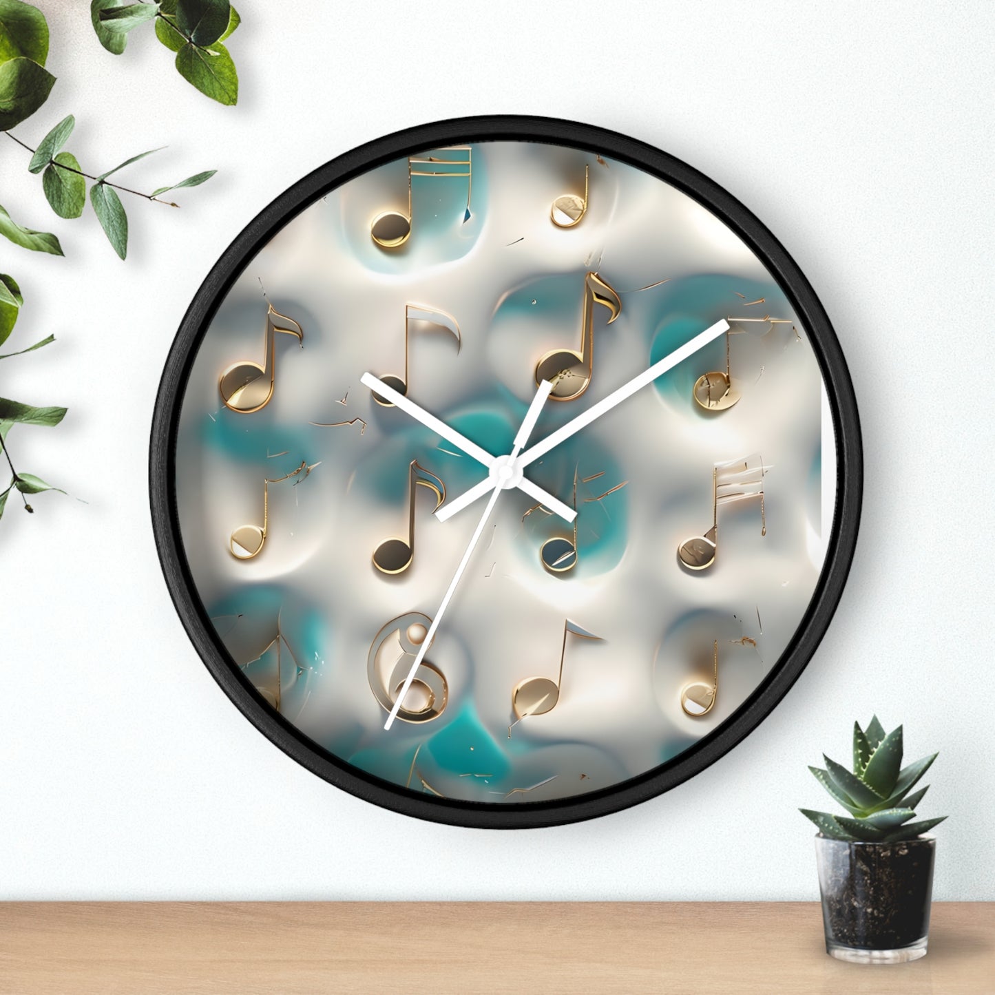 Musical Notes Wall Clock - Home Decor for Music Lovers, Gift for Musicians