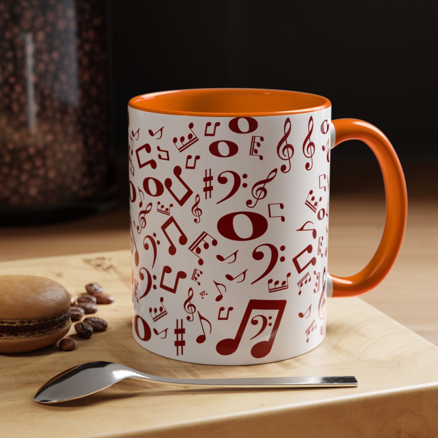 Accent Coffee Mug (11, 15oz) - Musical Notes