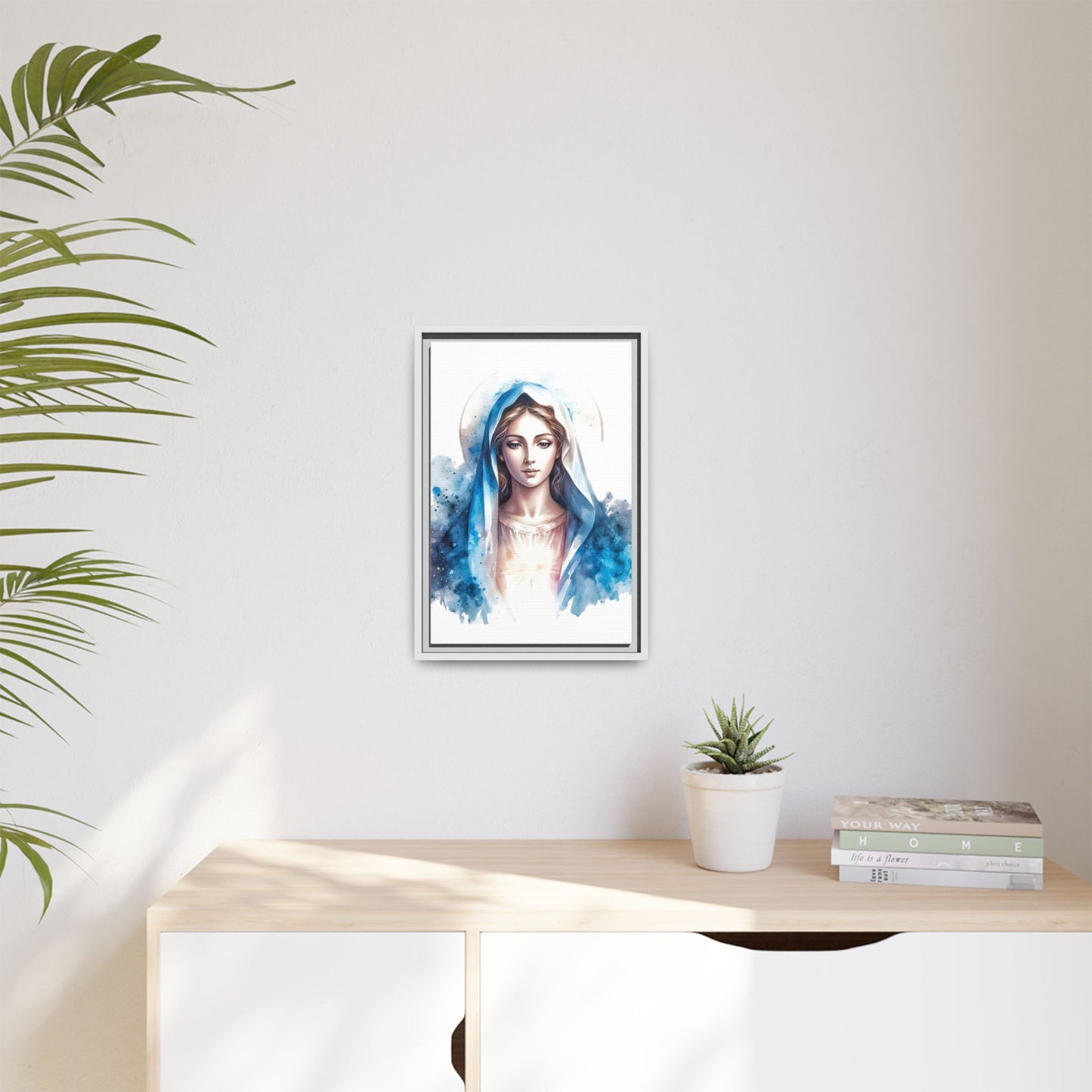 Framed Canvas Art Print, Spiritual Decor, Religious Artwork, Wall Decor, Gift for Faith, Elegant Home Decoration