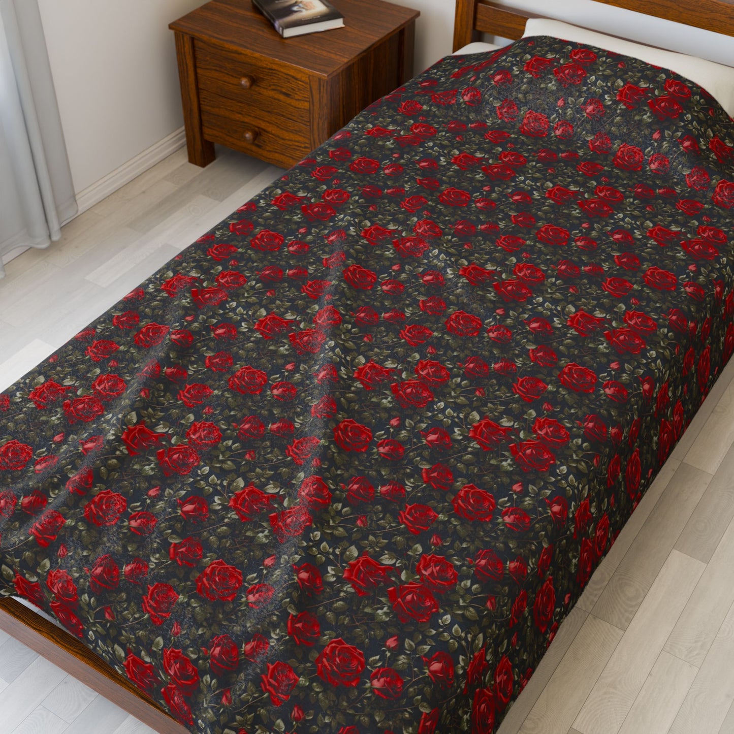 Cozy Floral Velveteen Plush Blanket - Soft Throw for Home Decor, Gifts, Christmas, Bedding, Living Room, Warmth