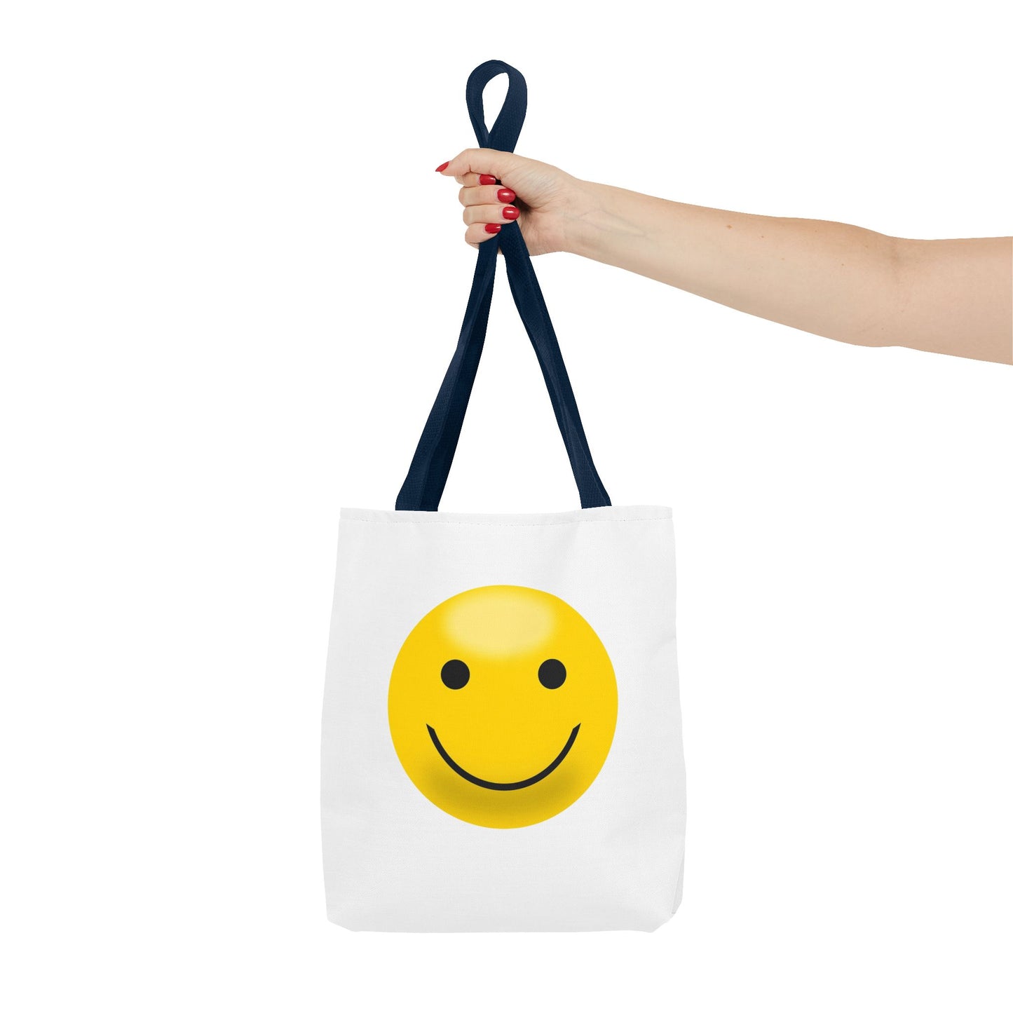 Smiley Face Tote Bag, Eco-Friendly Shopping Bag, Fun Beach Bag, Gift for Teens, Happy Tote for Everyday Use