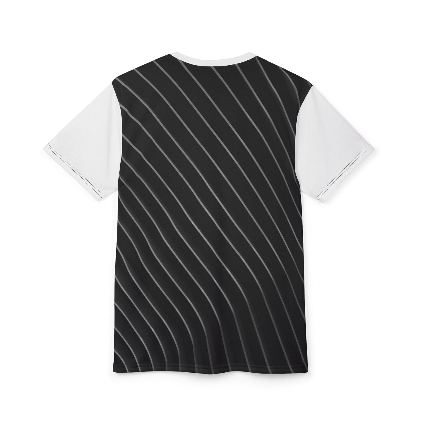 Stylish Unisex Cut Sew Tee, Trendy Striped Black and White Shirt