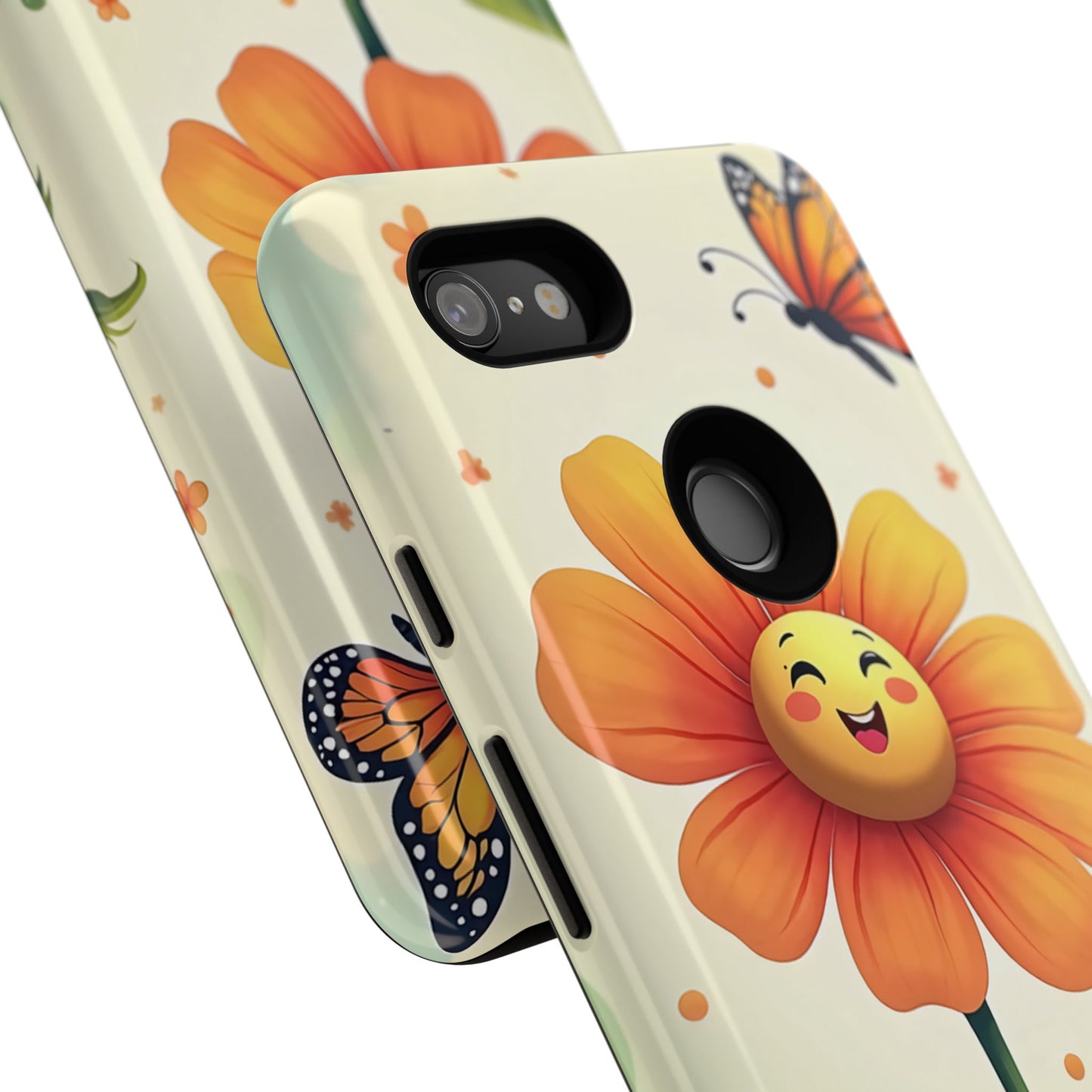Floral Phone Case with Butterfly Design, Cute Flower Phone Cover for Nature Lovers, Eco-Friendly Gift, Spring Vibes, Birthday Present
