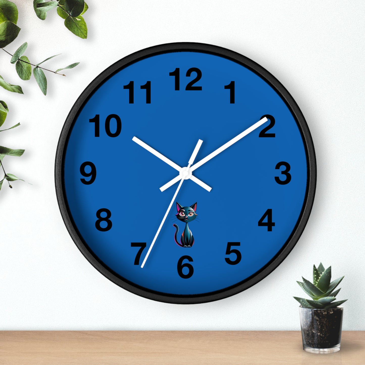 Cute Cat Wall Clock | Fun Home Decor, Cat Lovers Gift, Unique Wall Art, Cat Themed Birthday Gift, Colorful Clock
