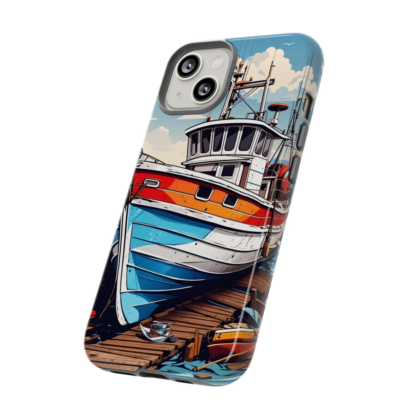 Colorful Fishing Boat Phone Case | Nautical Gift, Marine Design, Coastal Aesthetic, Summer Vibes, Sea Lover's Accessory