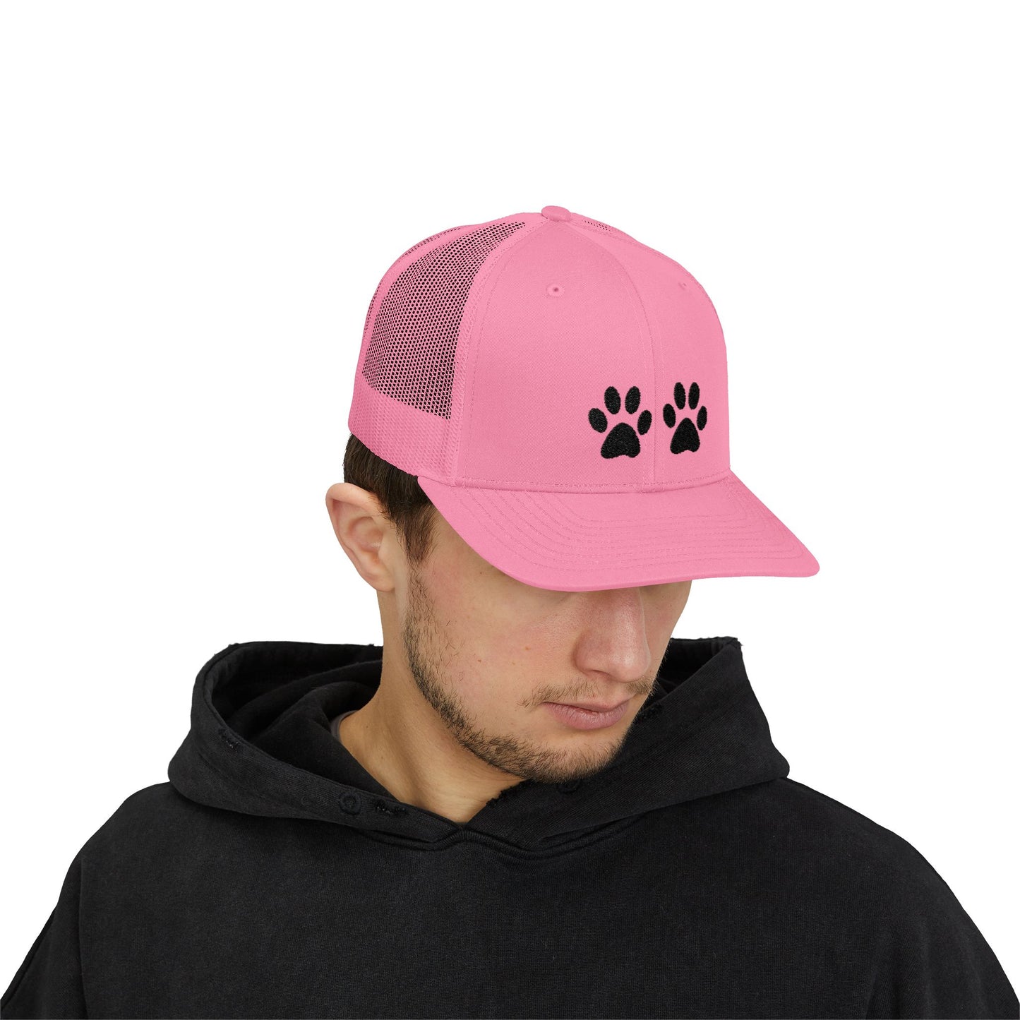 Paw Print Snapback Trucker Cap - Dog Lovers Hat, Pet Dad Gift, Adjustable Cap for Animal Lovers, Outdoor Activities, Casual Wear