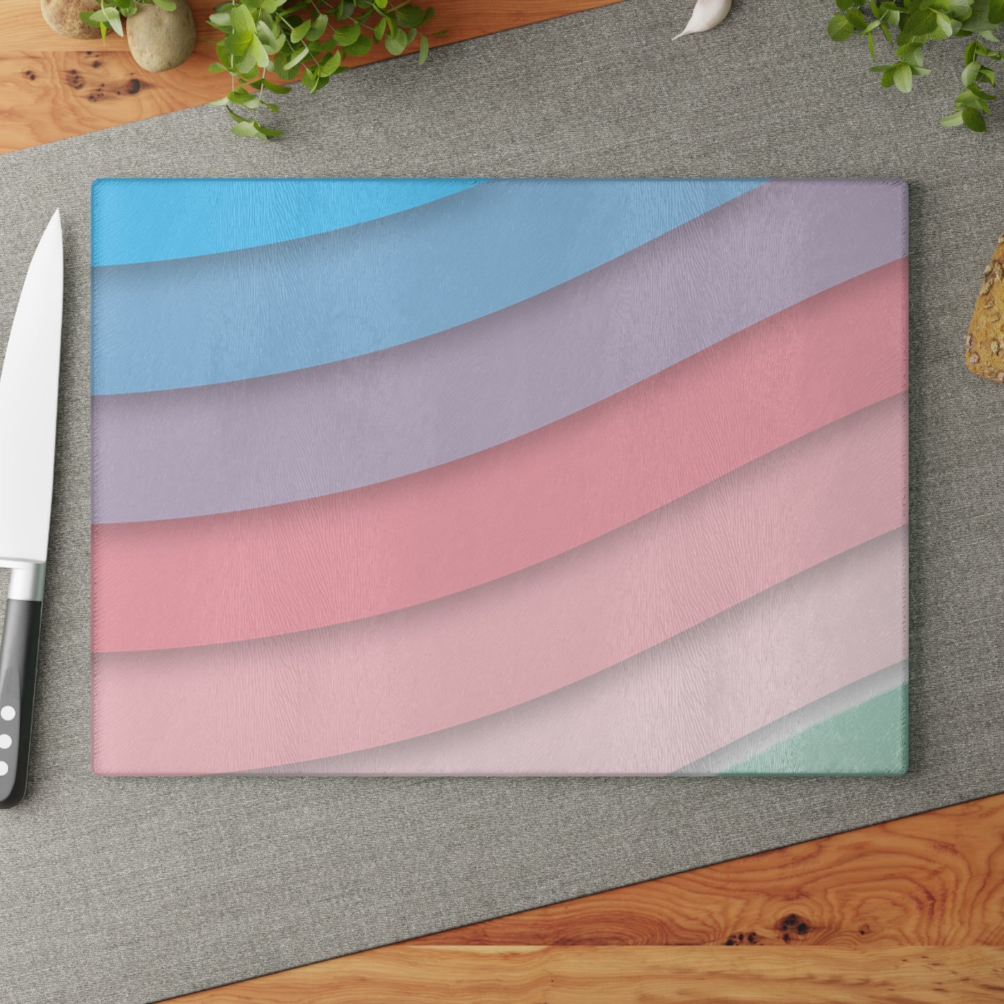 Elegant Pastel Glass Cutting Board | Kitchen Decor, Gift for Chefs