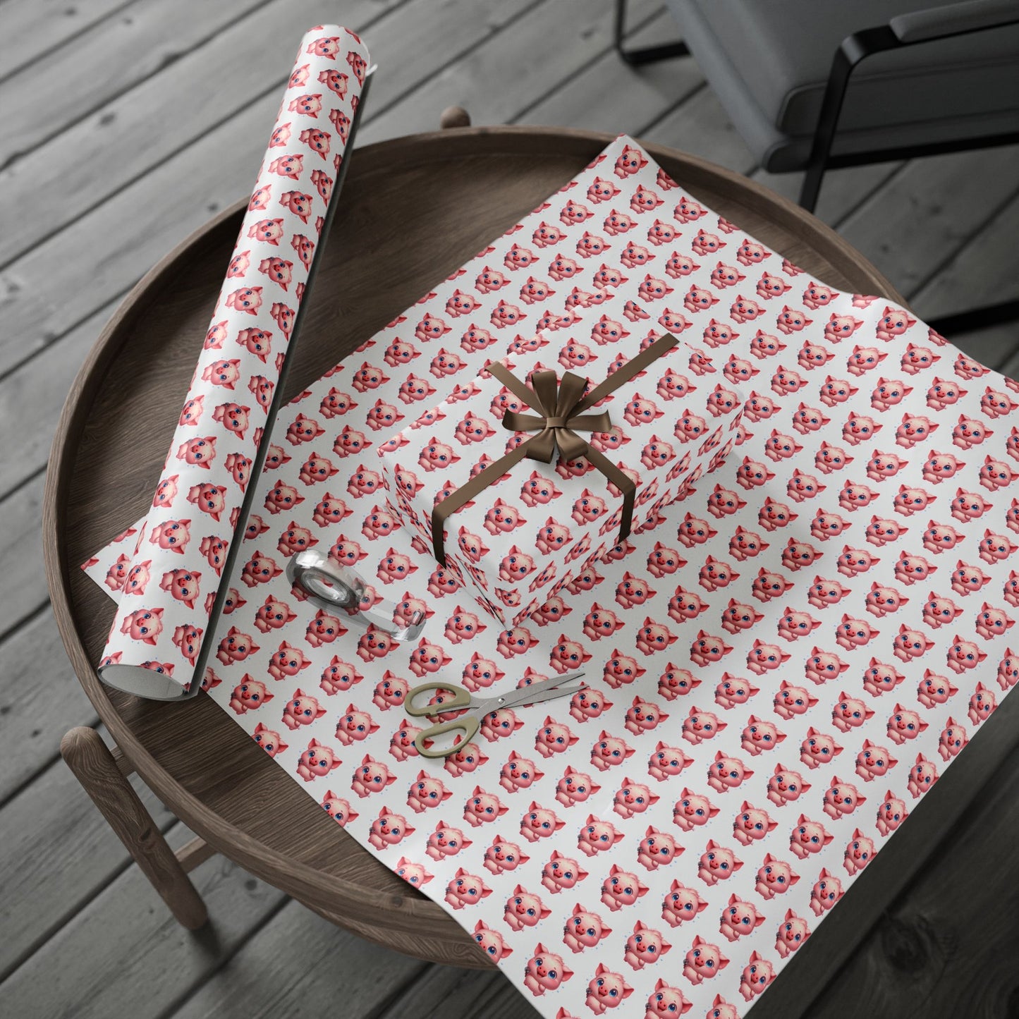 Cute Piggy Wrapping Paper, Gift Wrap for Birthdays, Baby Showers, Holidays, Kids Parties, Festive Occasions